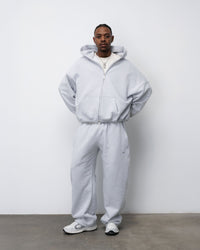 ZIP FLUFFY VINTAGE GREY HOODIE