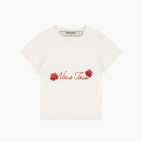 CROP-TOP ROSES OFF WHITE