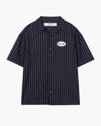 KOSZULA HERITAGE NAVY STRIPES Z DODATKIEM LNU