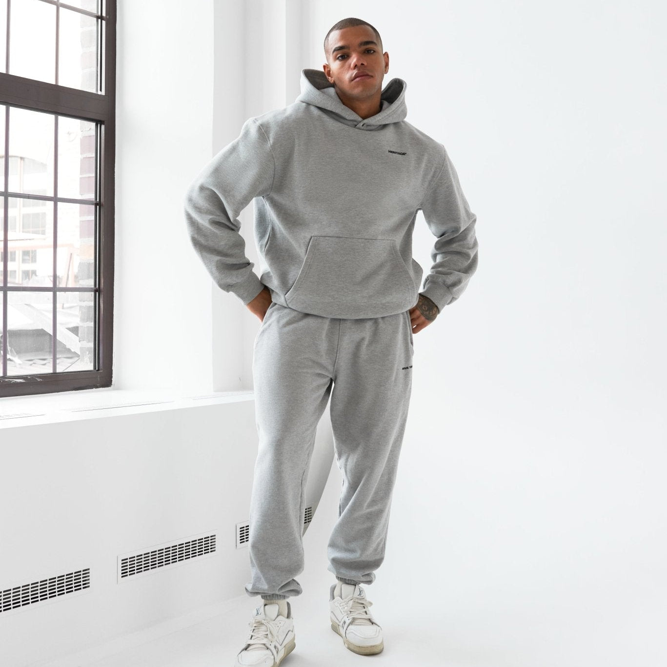 Basic Heritage Grey Melange Pants - Premium Streetwear. – Nous