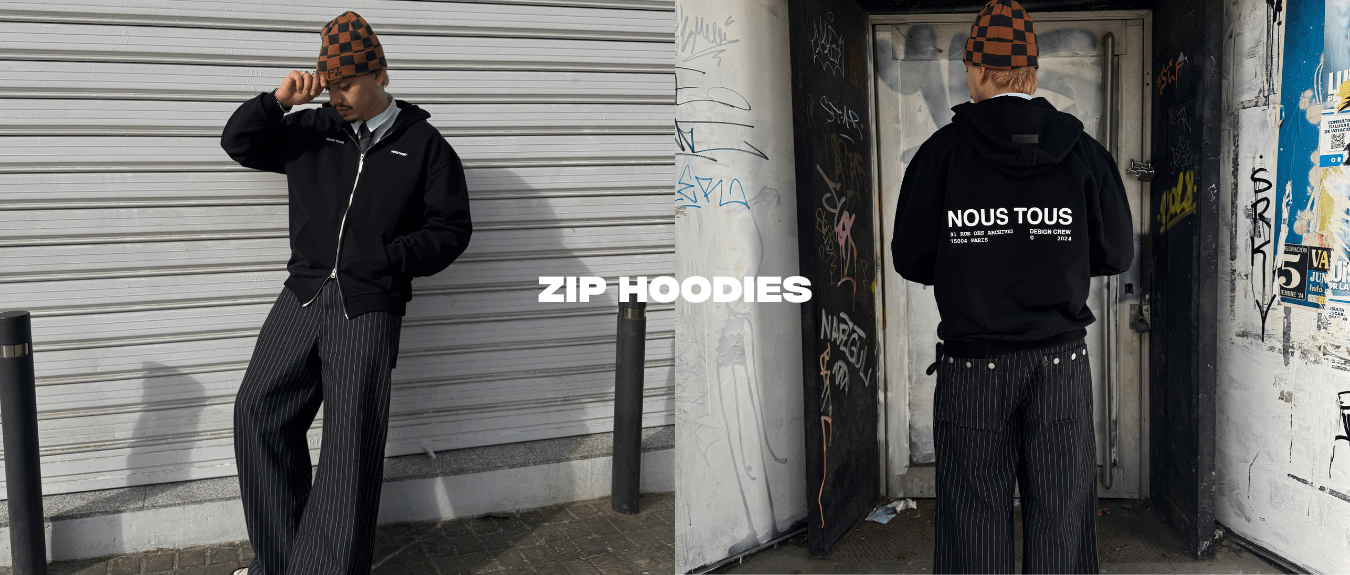 Bluzy zip hoodie. Bluzy z zamkiem i kapturem Streetwear. - Nous Tous nutu.store