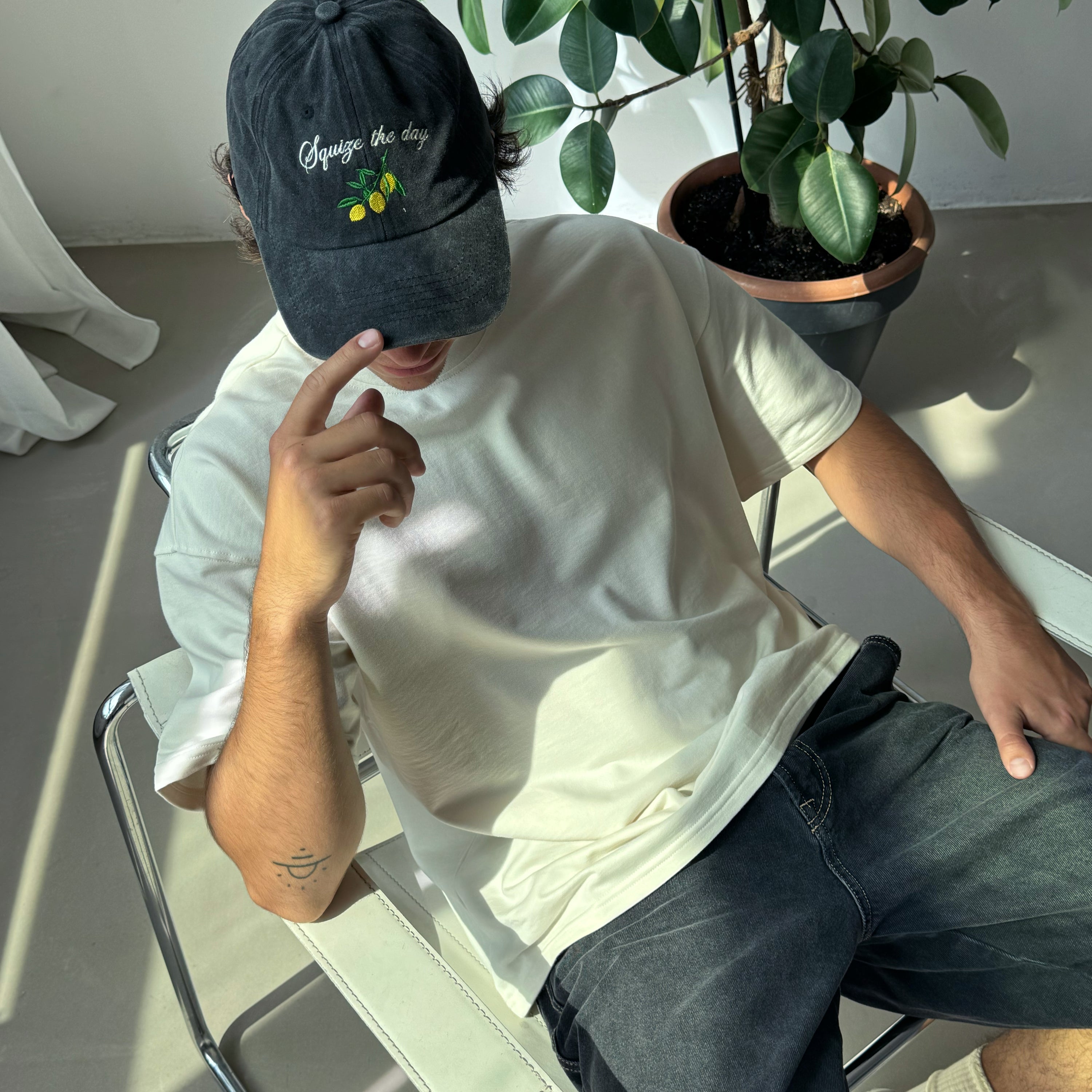 CZAPKA Z DASZKIEM GIARDINO DI LIMONI WASHED BLACK