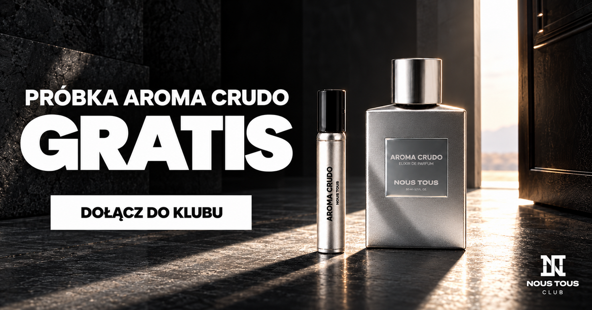 Próbka Aroma Crudo gratis — dołącz do Nous Tous Club. Baner desktop.