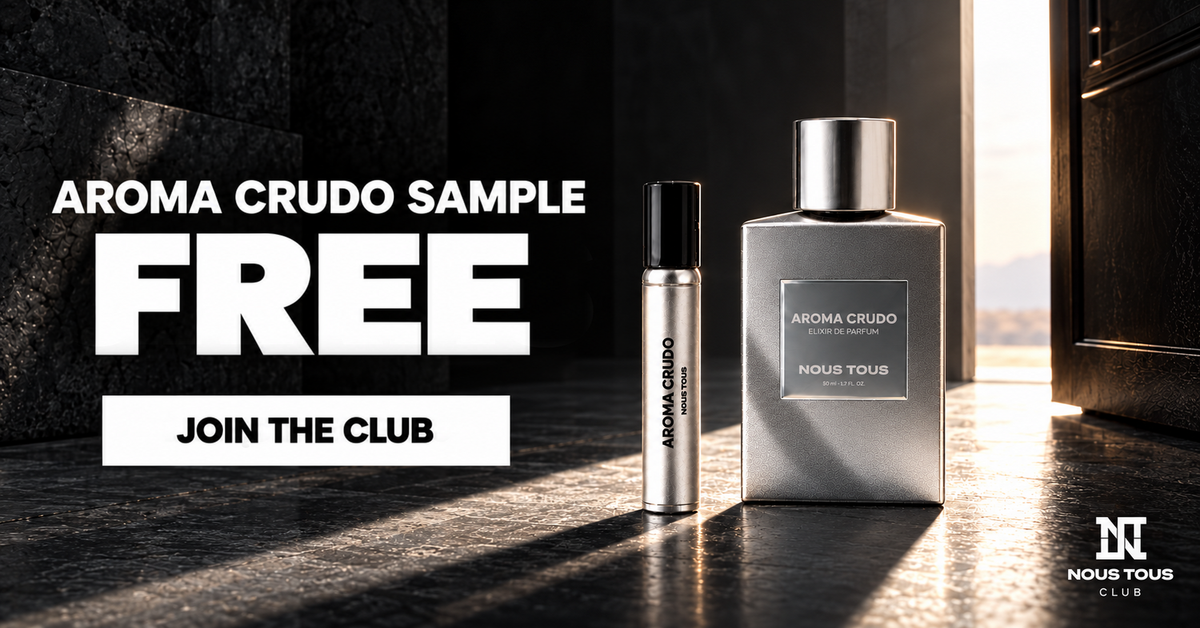 Aroma Crudo sample free — join the club. Desktop banner.