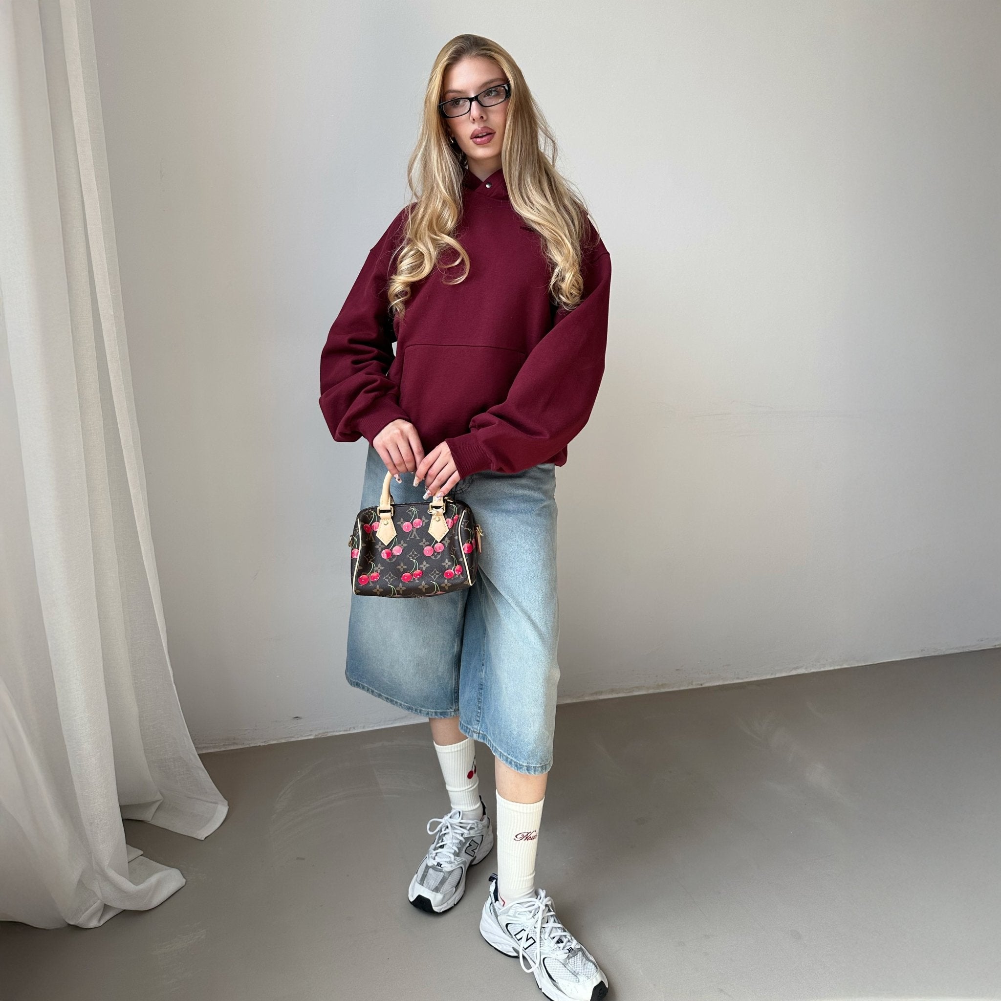 BLUZA DESIGN CREW BURGUNDY - Nous Tous