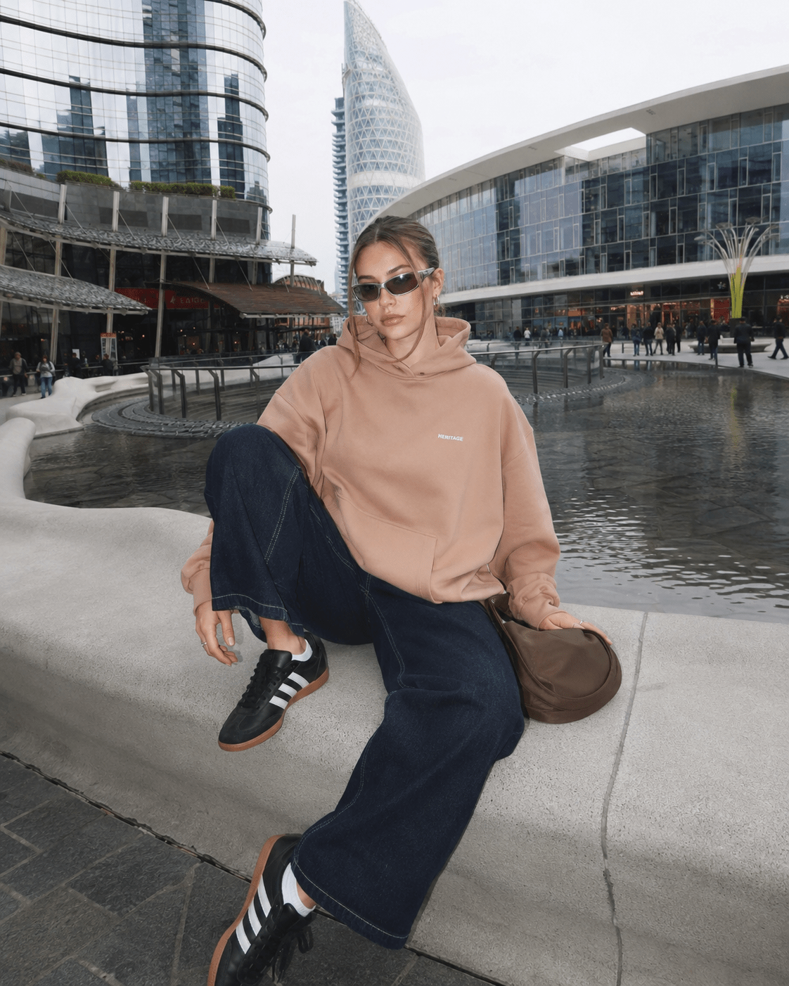 BLUZA DESIGN CREW POWDER NUDE - Nous Tous