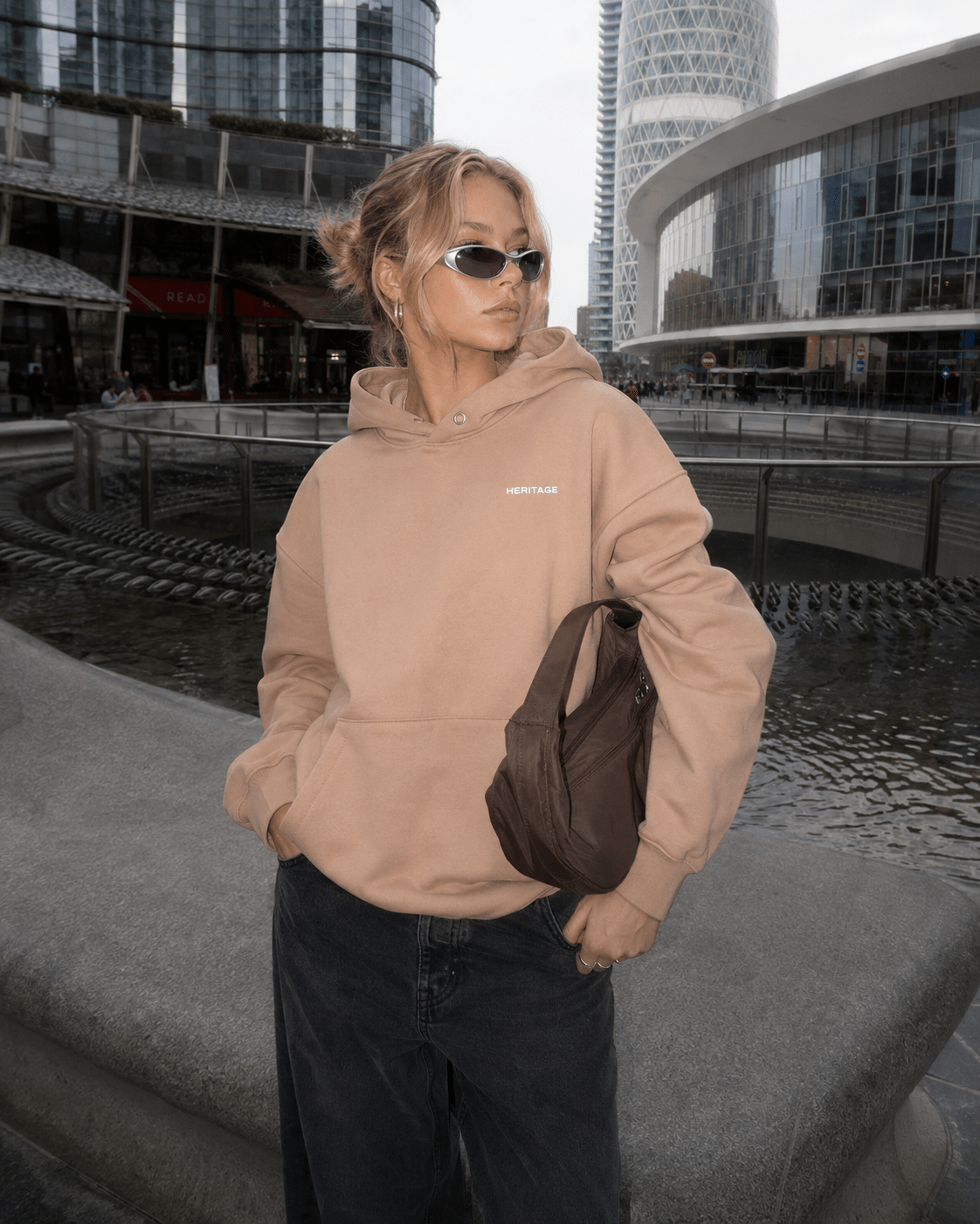 BLUZA DESIGN CREW POWDER NUDE - Nous Tous