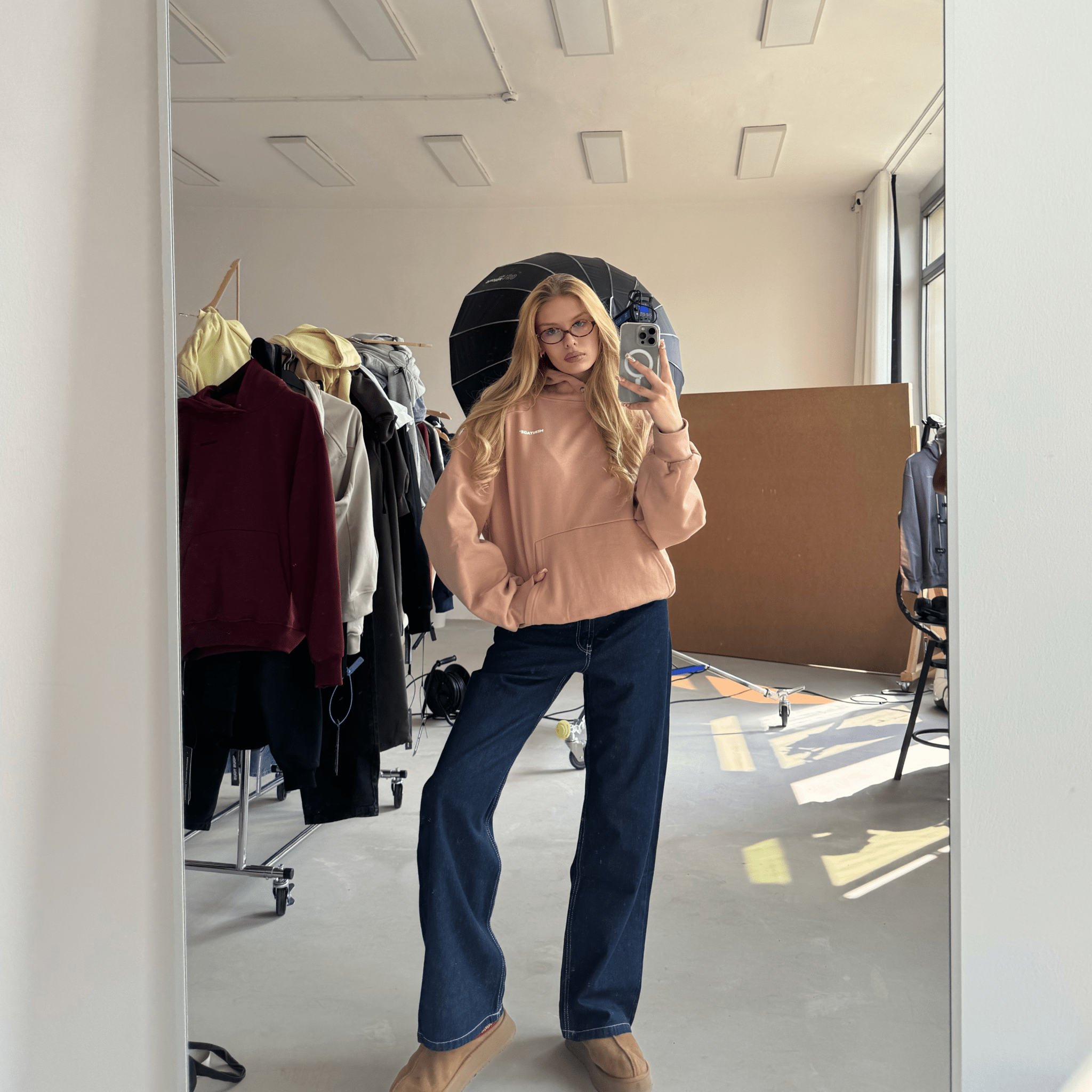 BLUZA DESIGN CREW POWDER NUDE - Nous Tous