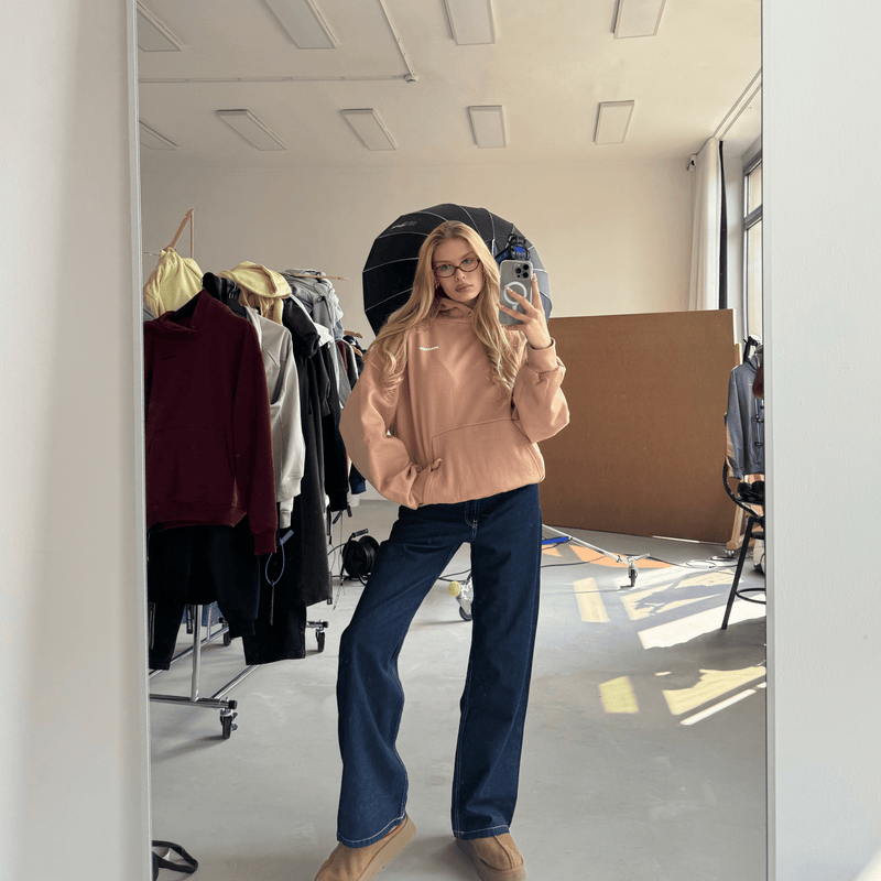 BLUZA DESIGN CREW POWDER NUDE - Nous Tous
