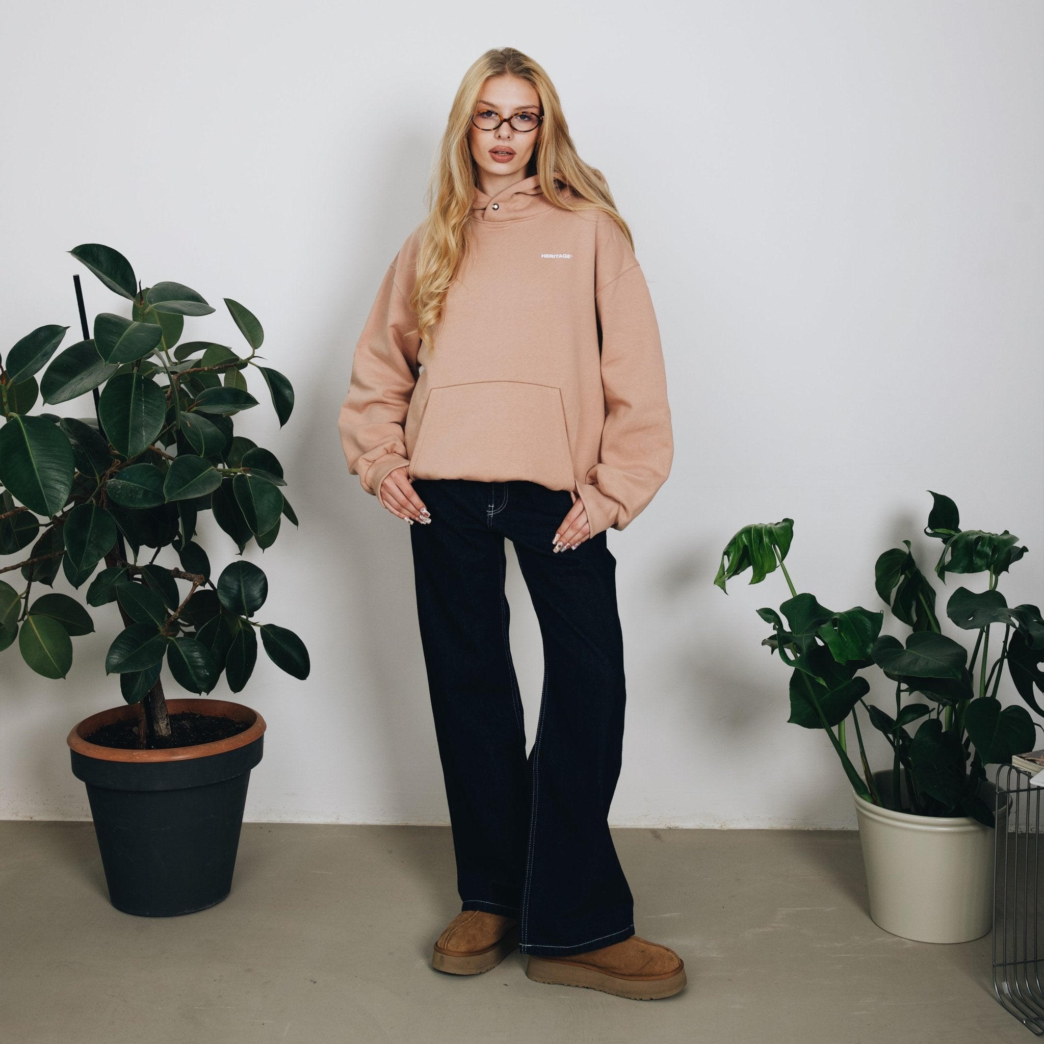 BLUZA DESIGN CREW POWDER NUDE - Nous Tous