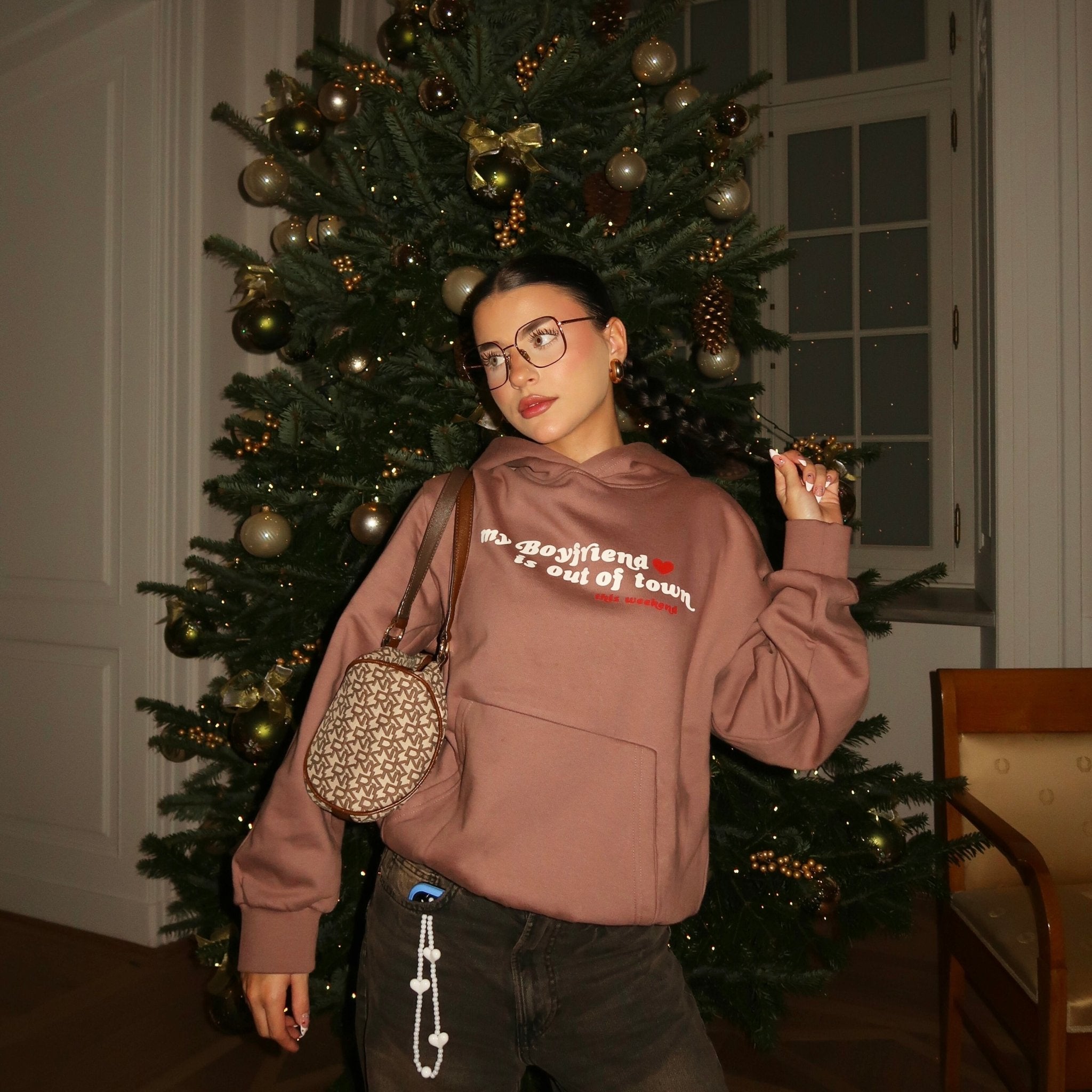 BLUZA MY BOYFRIEND IS OUT OF TOWN DUSTY ROSE - Nous Tous