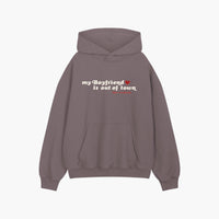 <tc>HOODIE MY BOYFRIEND IS OUT OF TOWN DUSTY ROSE</tc>