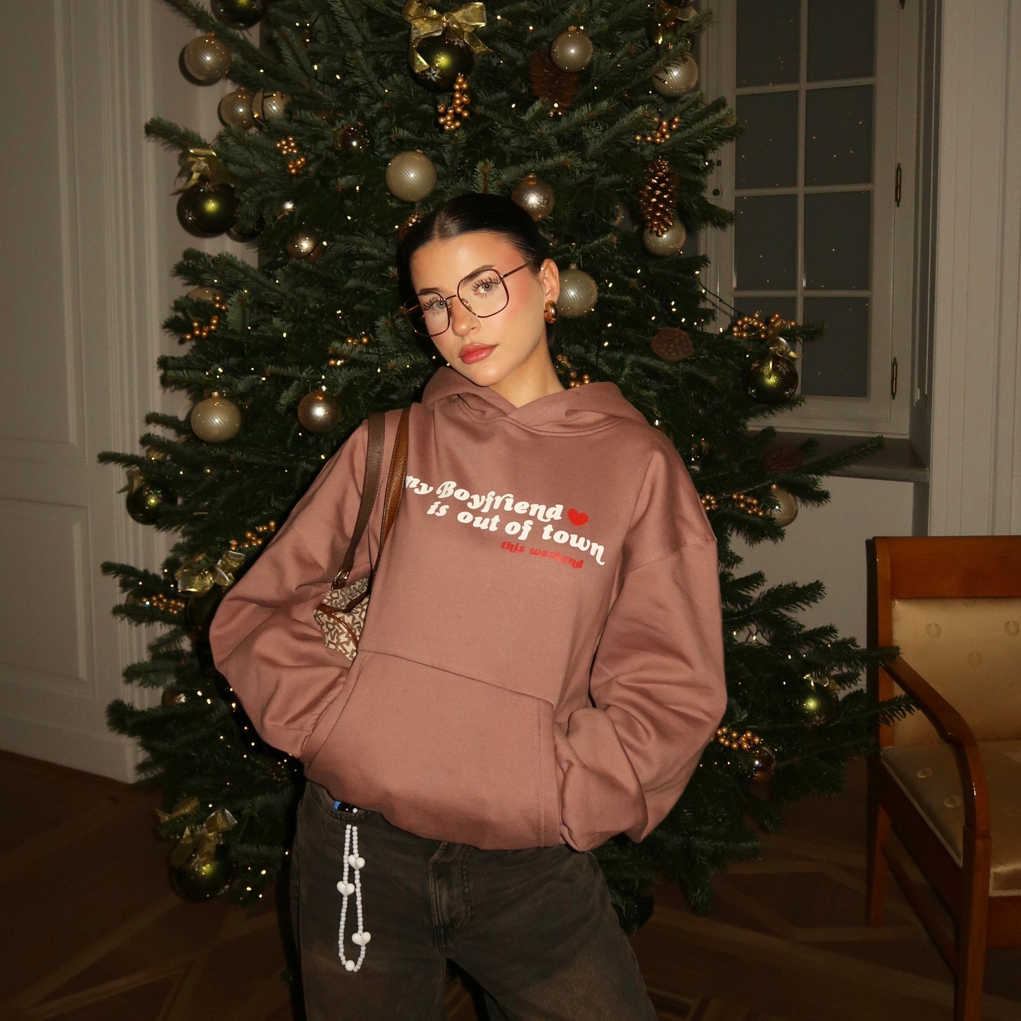 BLUZA MY BOYFRIEND IS OUT OF TOWN DUSTY ROSE - Nous Tous