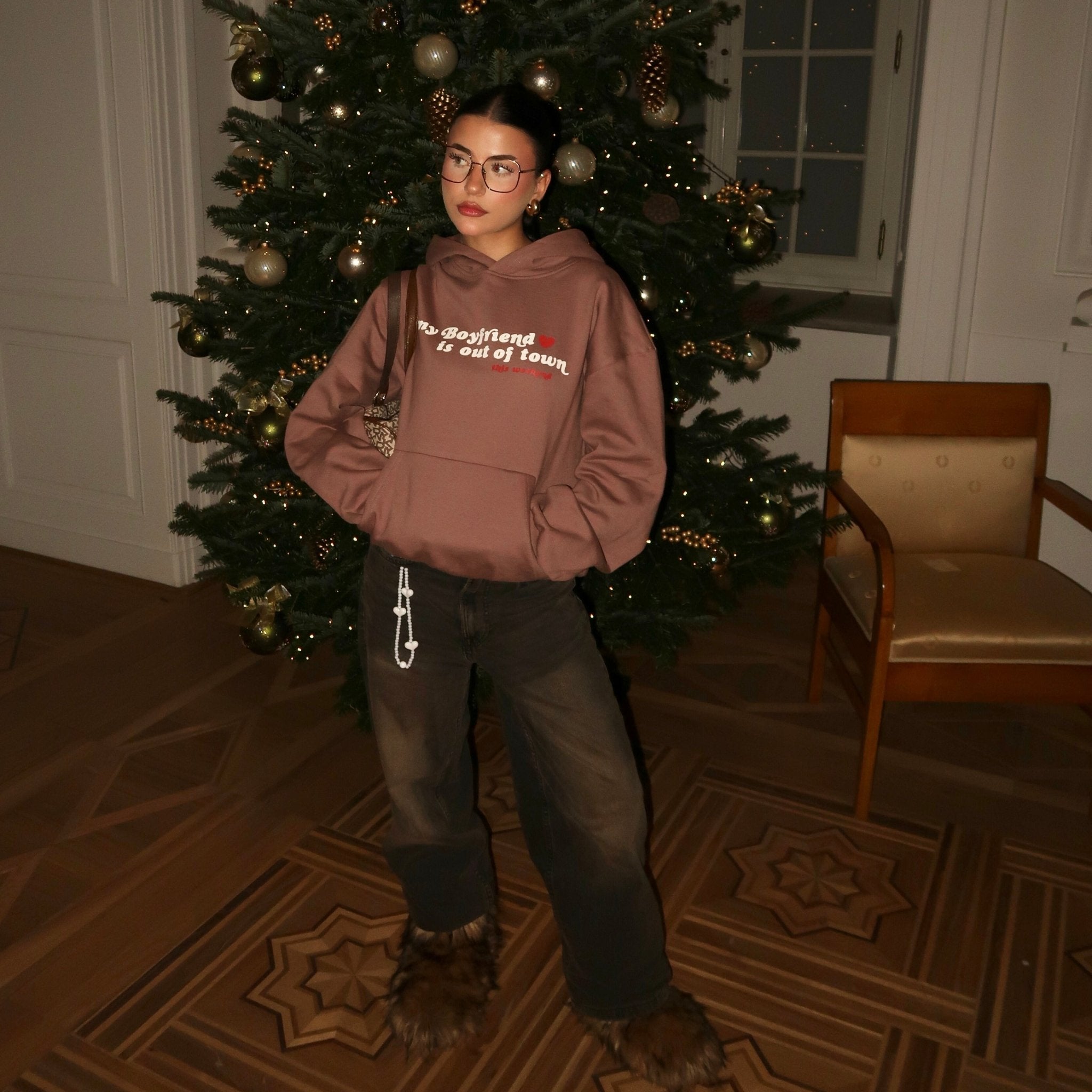 BLUZA MY BOYFRIEND IS OUT OF TOWN DUSTY ROSE - Nous Tous