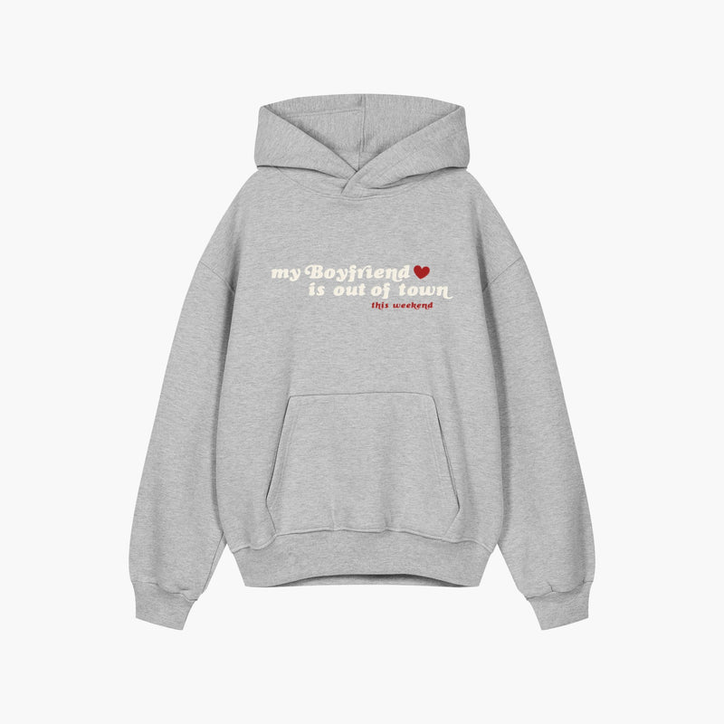 BLUZA MY BOYFRIEND IS OUT OF TOWN SZARY MELANŻ - Nous Tous