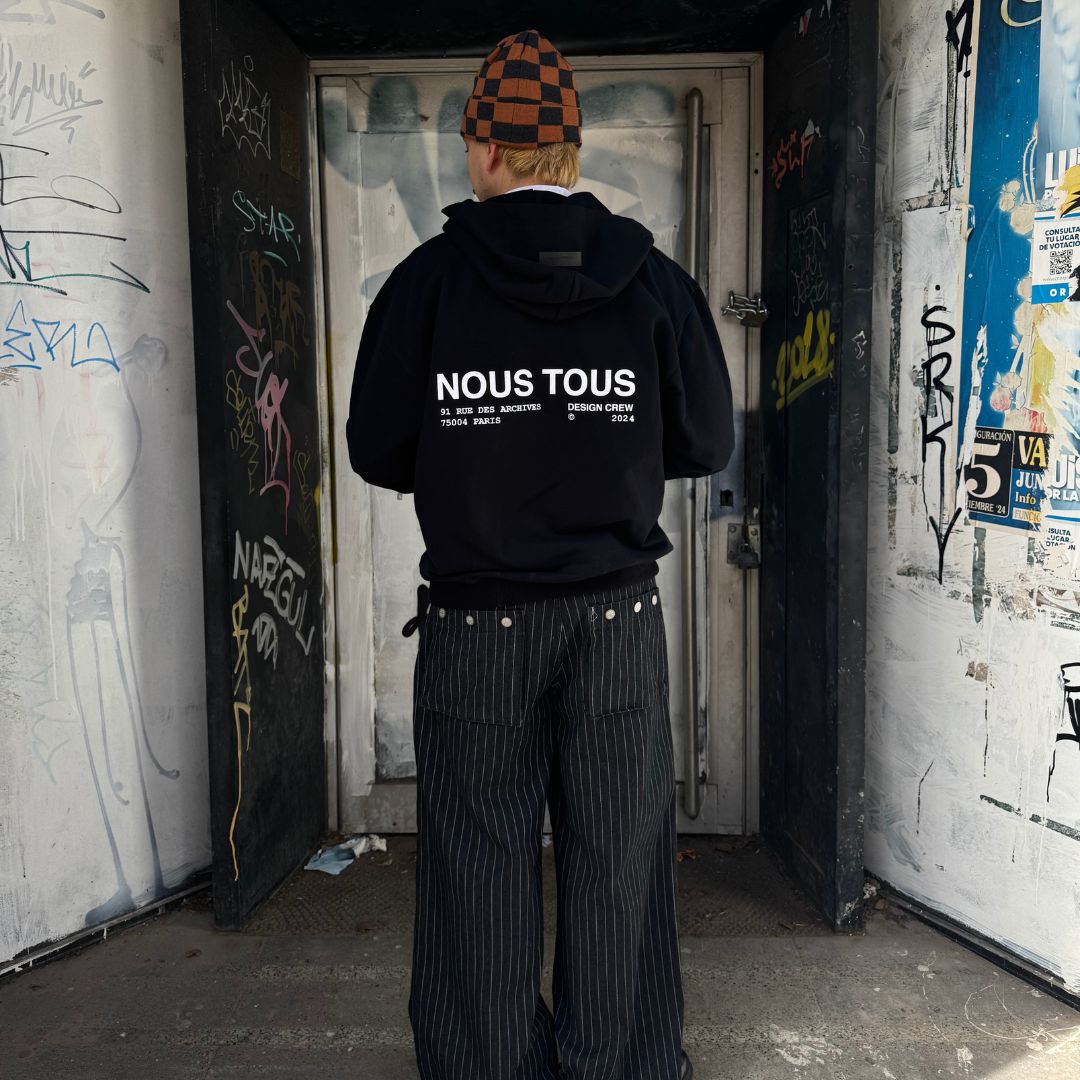 BLUZA ZIP DESIGN CREW CZARNY - Nous Tous