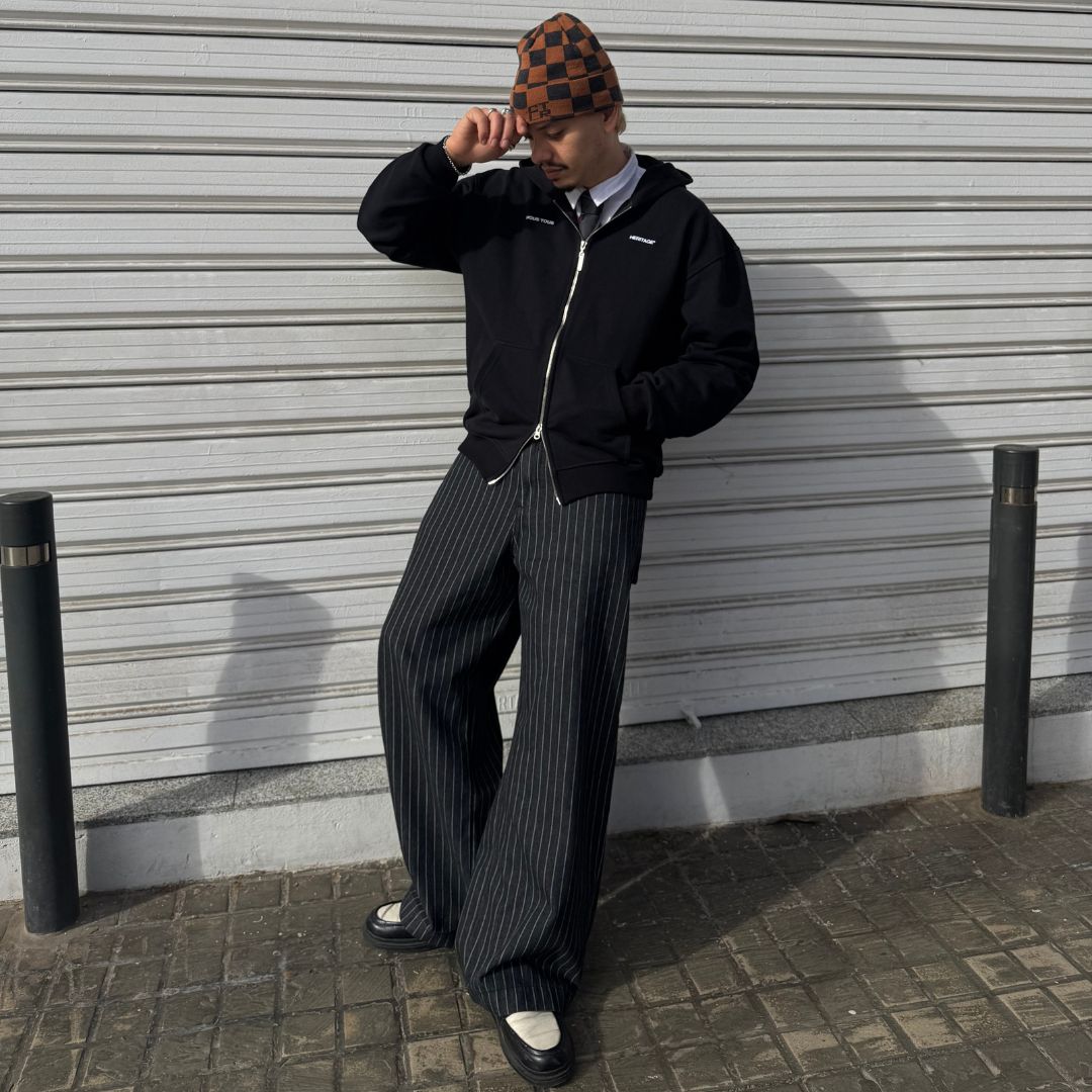 BLUZA ZIP DESIGN CREW CZARNY - Nous Tous