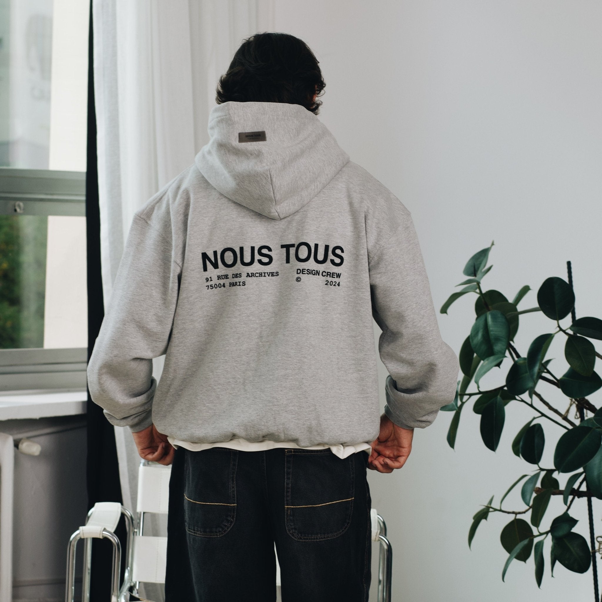 BLUZA ZIP DESIGN CREW SZARY MELANŻ - Nous Tous