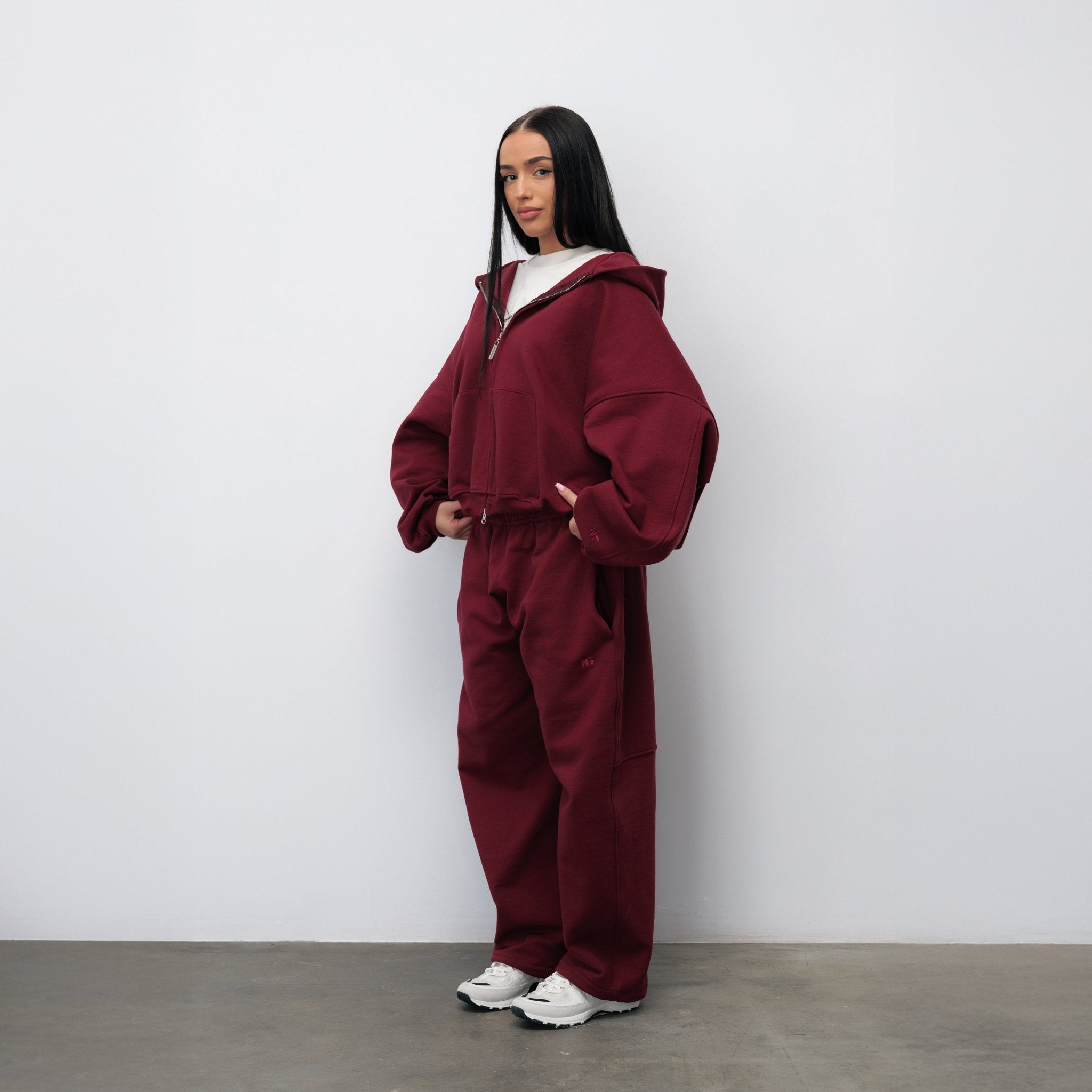 BLUZA ZIP FLUFFY BURGUNDY - Nous Tous