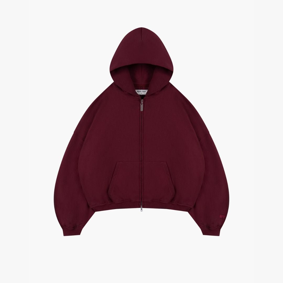 BLUZA ZIP FLUFFY BURGUNDY - Nous Tous