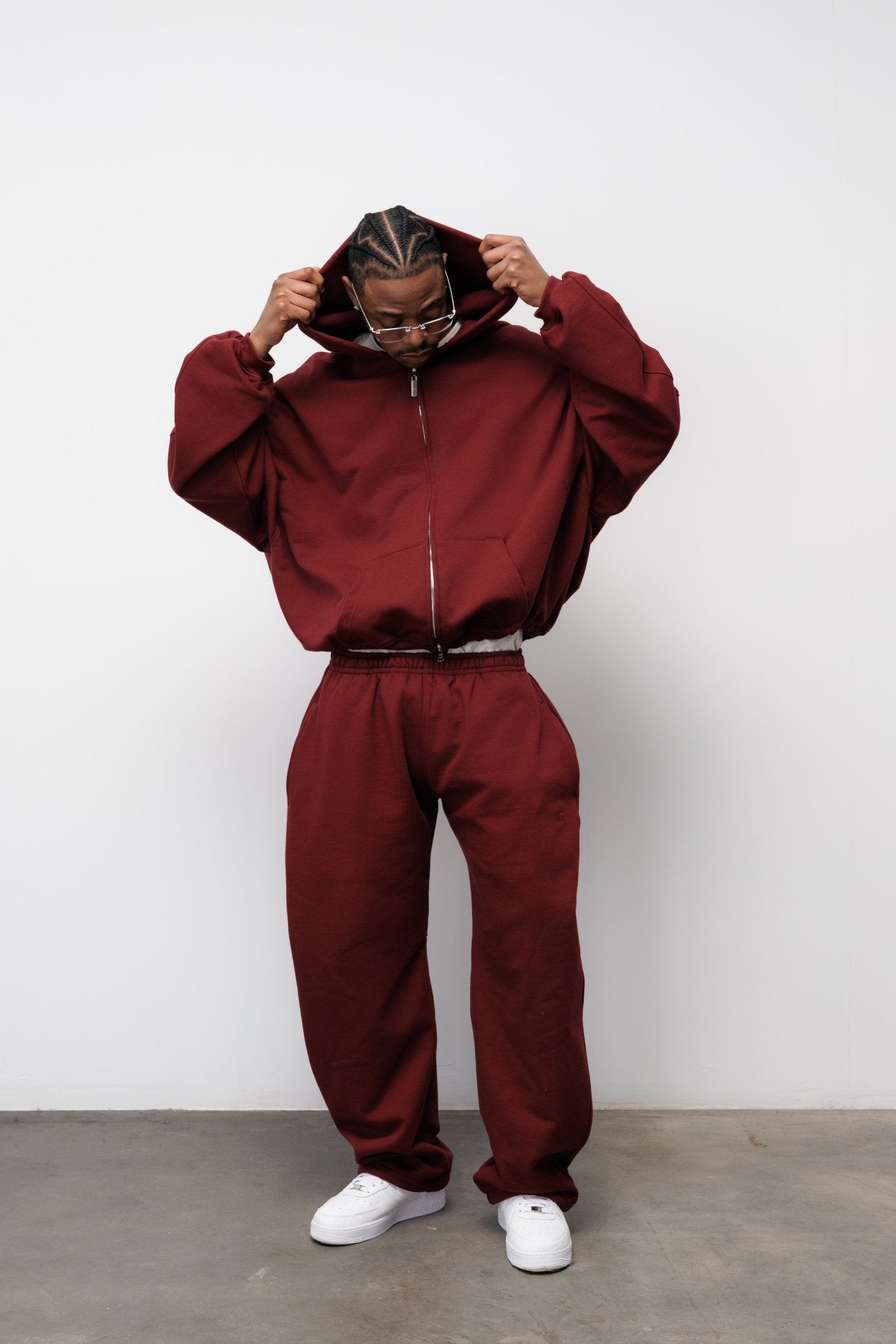 BLUZA ZIP FLUFFY BURGUNDY - Nous Tous