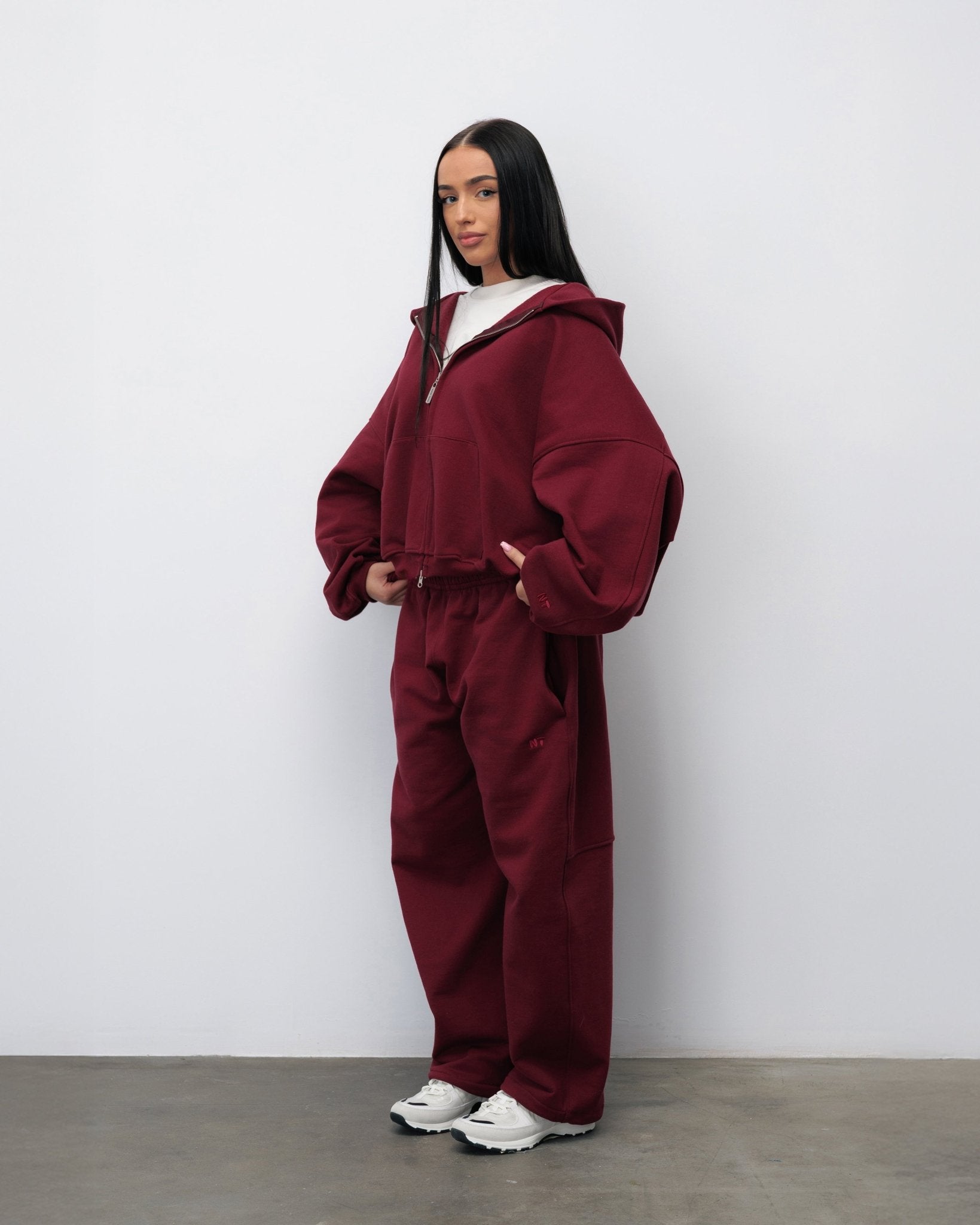 BLUZA ZIP FLUFFY BURGUNDY - Nous Tous