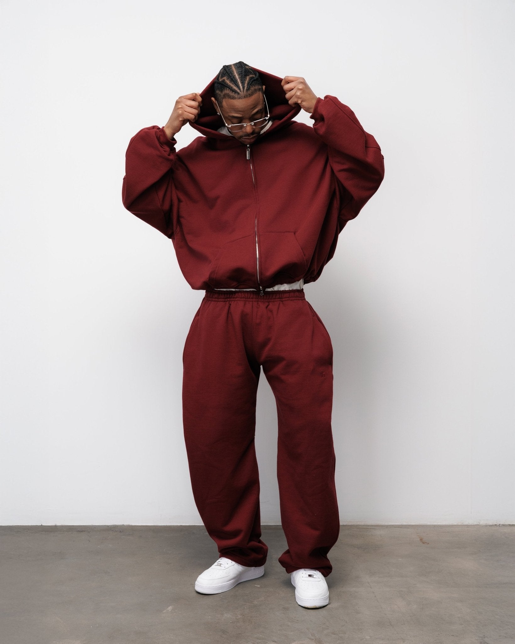 BLUZA ZIP FLUFFY BURGUNDY - Nous Tous