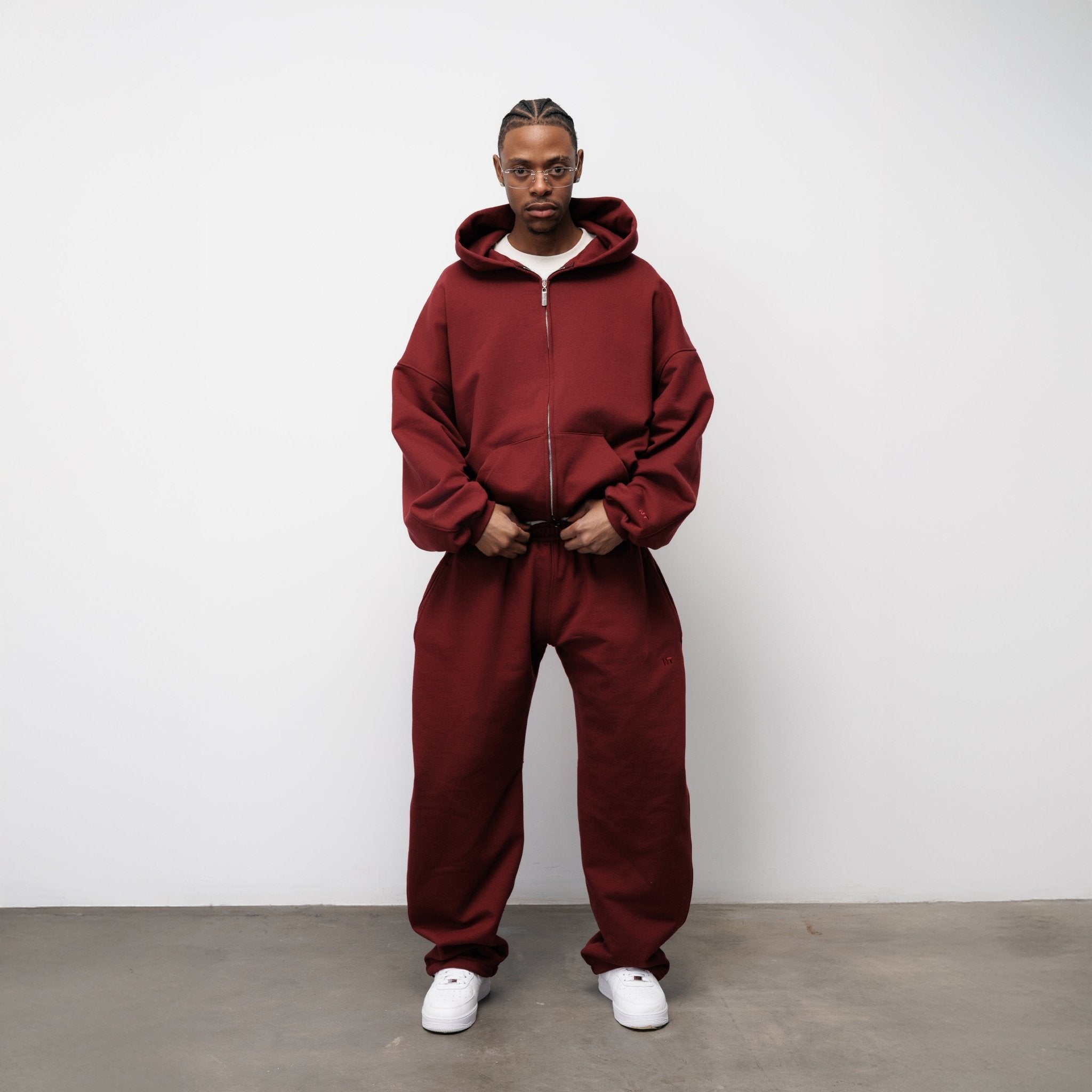 BLUZA ZIP FLUFFY BURGUNDY - Nous Tous