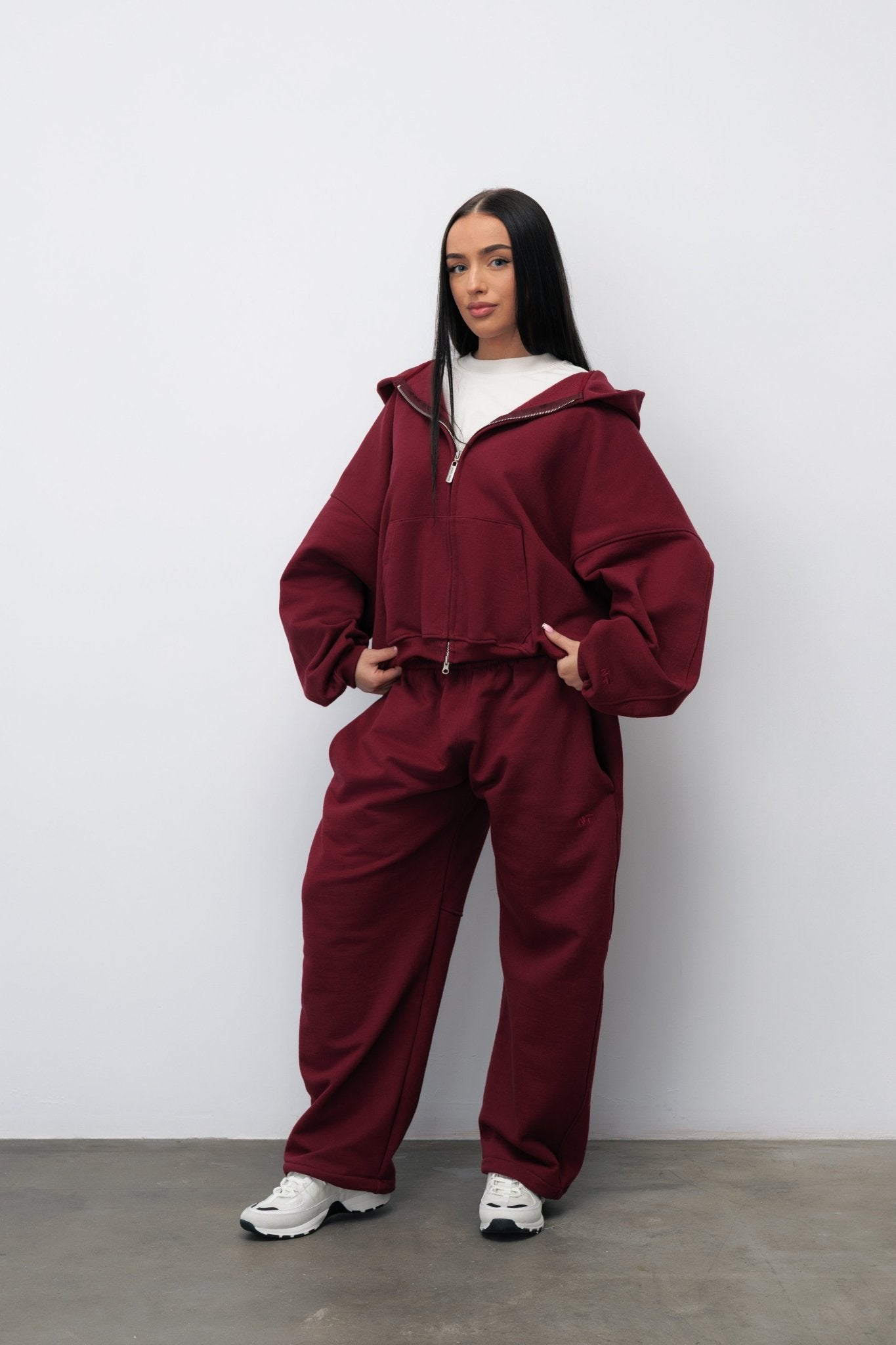 BLUZA ZIP FLUFFY BURGUNDY - Nous Tous