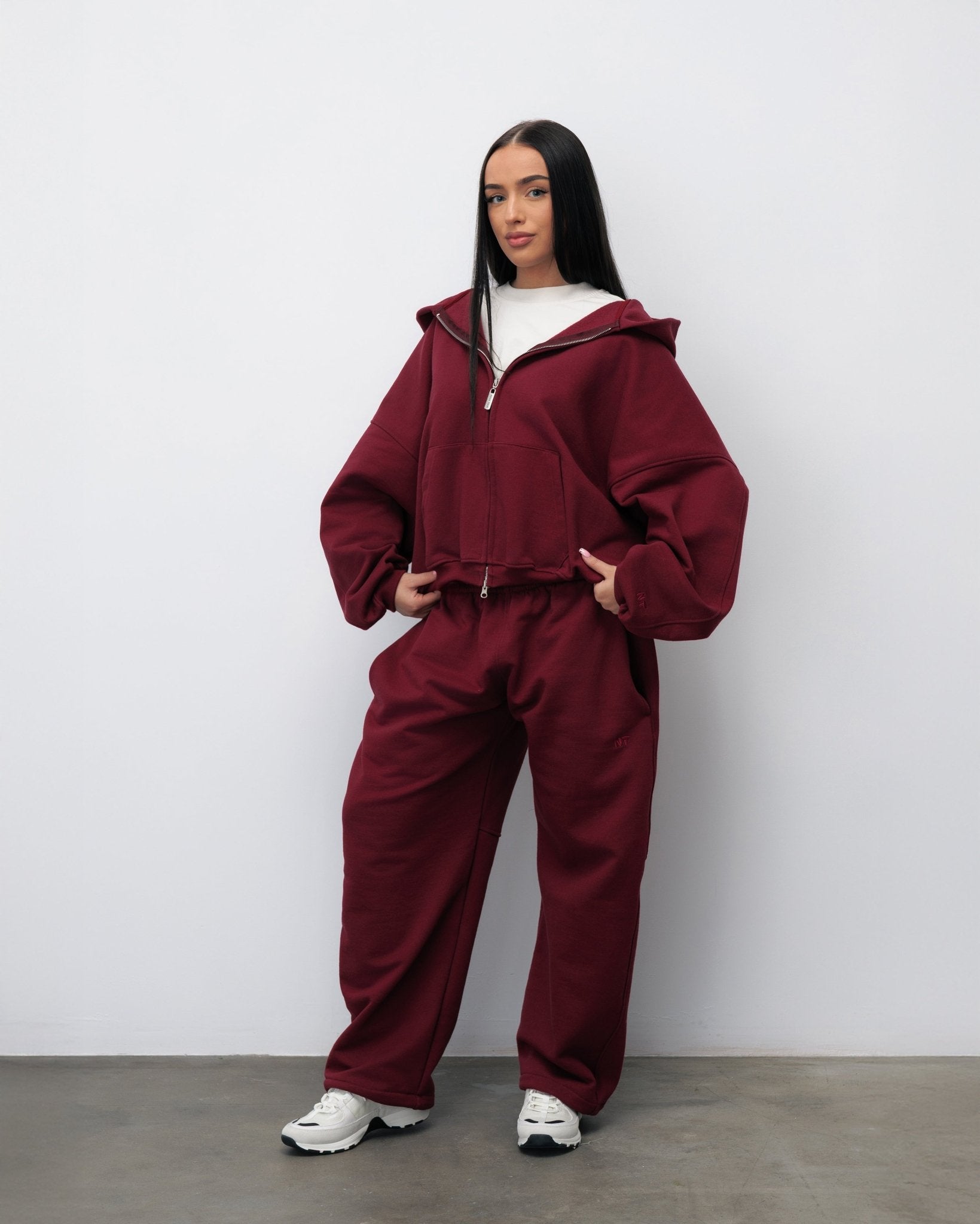 BLUZA ZIP FLUFFY BURGUNDY - Nous Tous