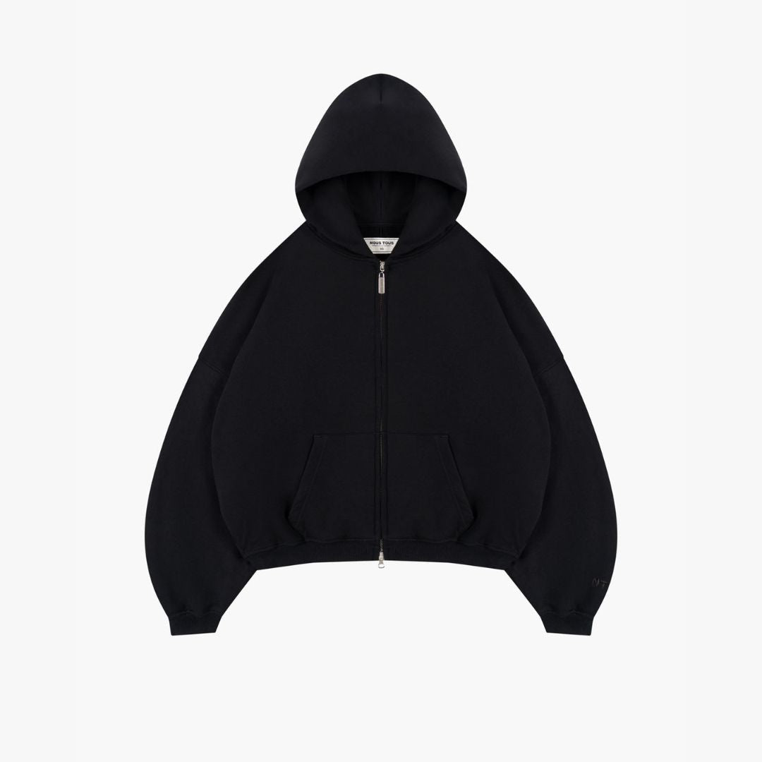 BLUZA ZIP FLUFFY CZARNY - Nous Tous