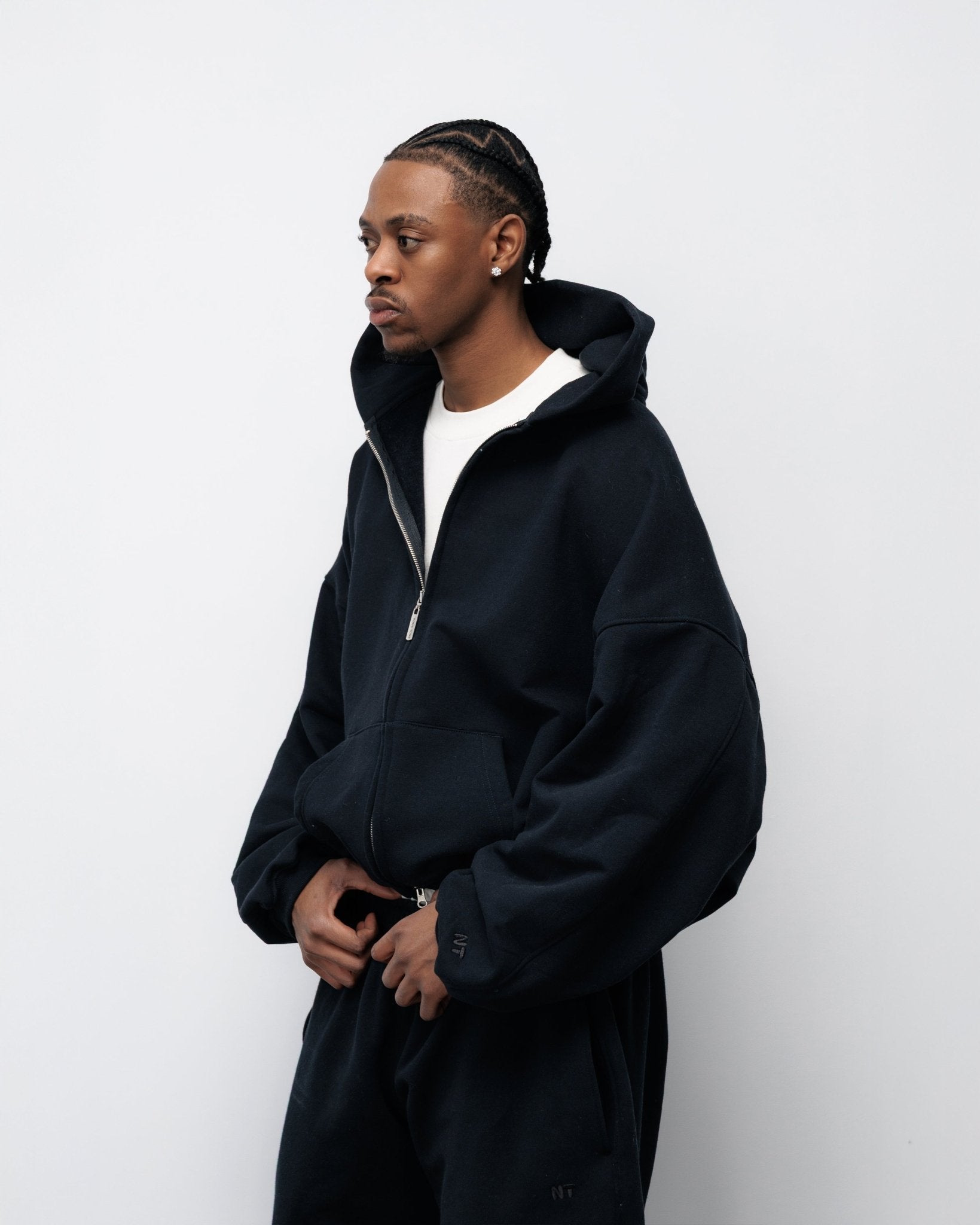 BLUZA ZIP FLUFFY CZARNY - Nous Tous