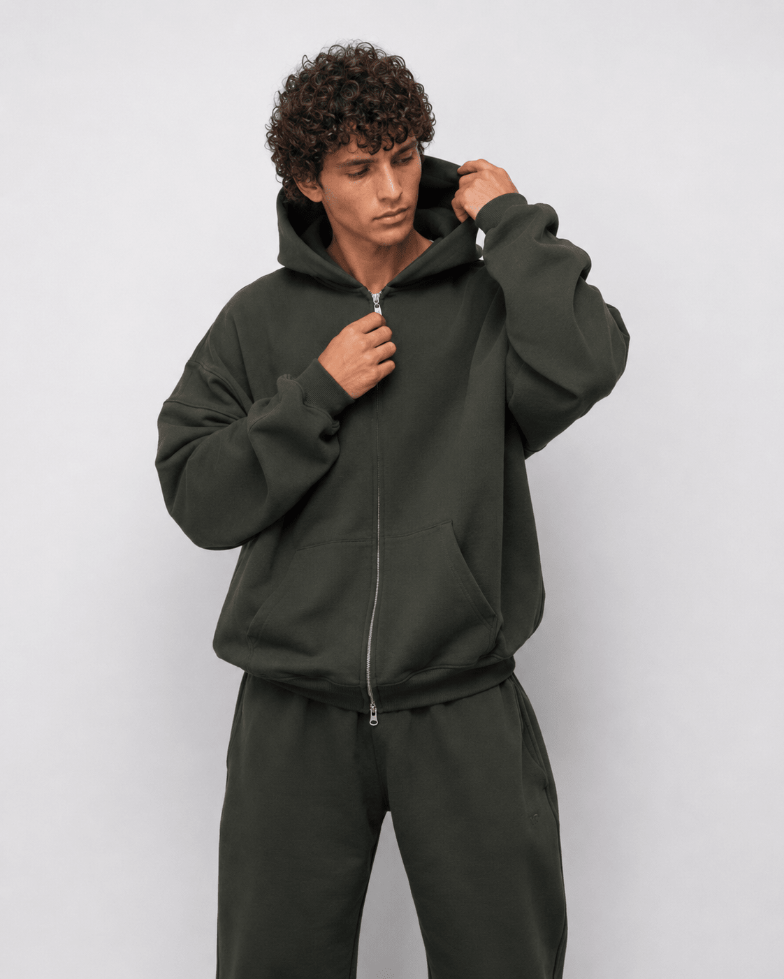 BLUZA ZIP FLUFFY DARK FOREST - Nous Tous