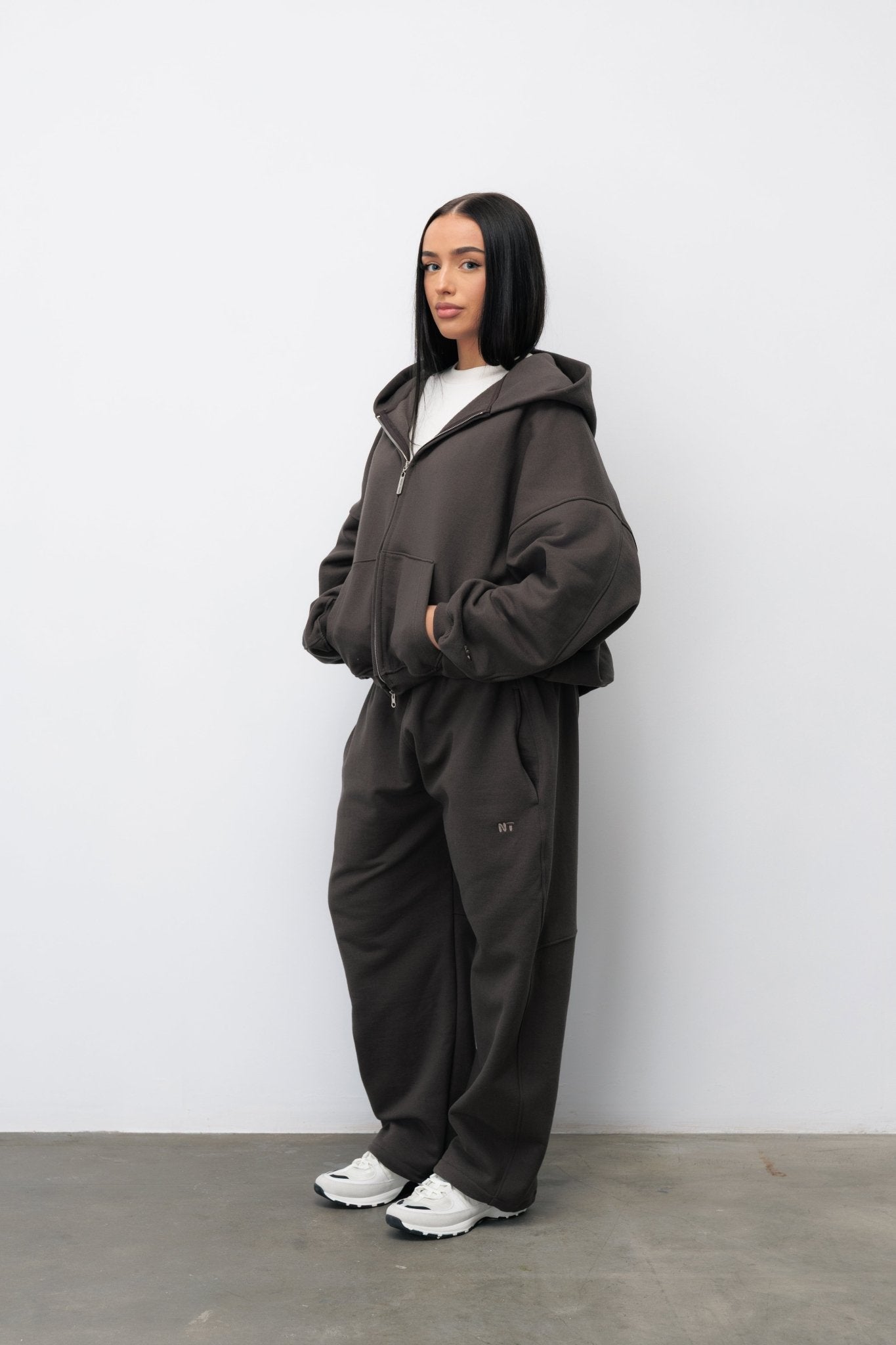 BLUZA ZIP FLUFFY ESPRESSO - Nous Tous