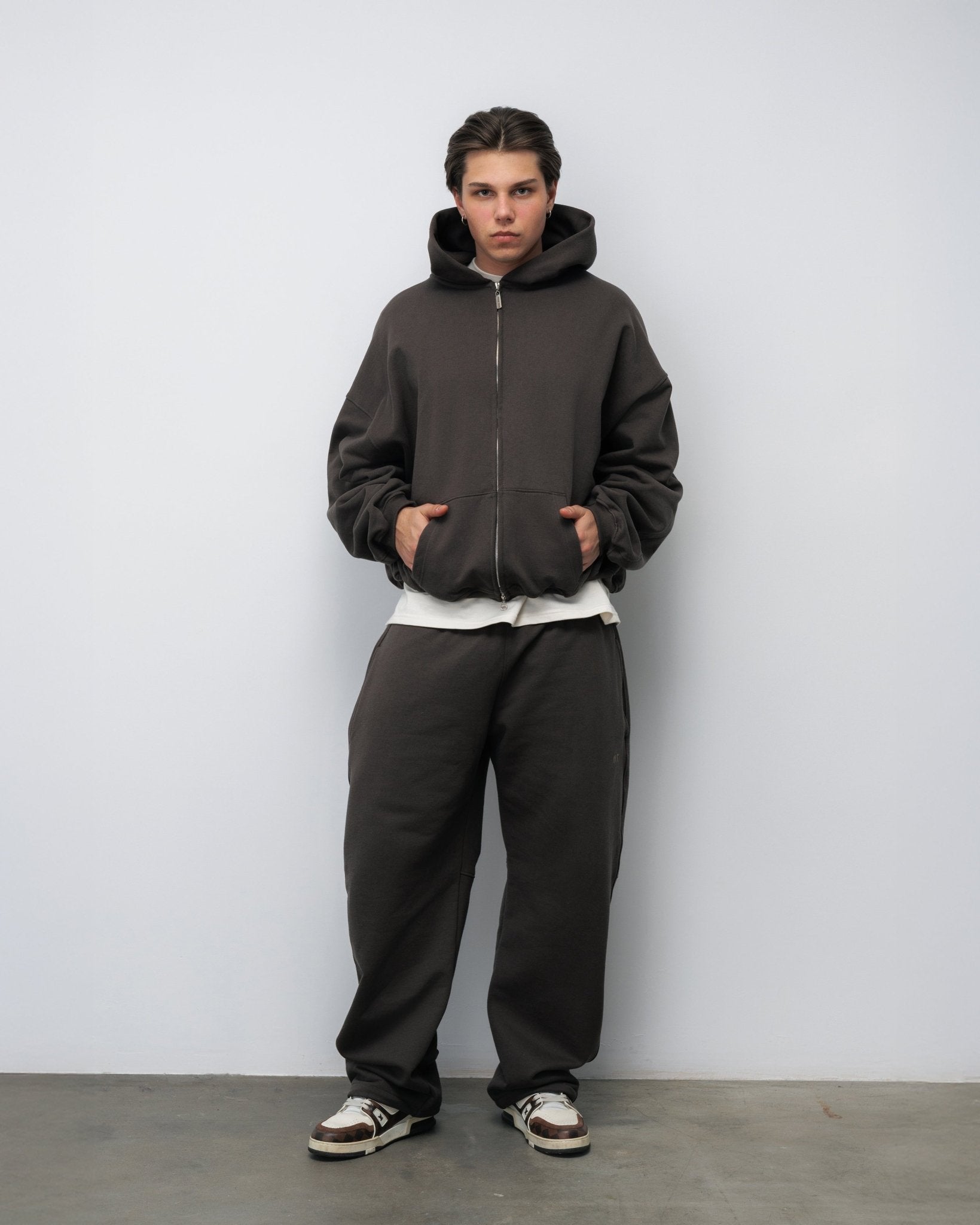 BLUZA ZIP FLUFFY ESPRESSO - Nous Tous