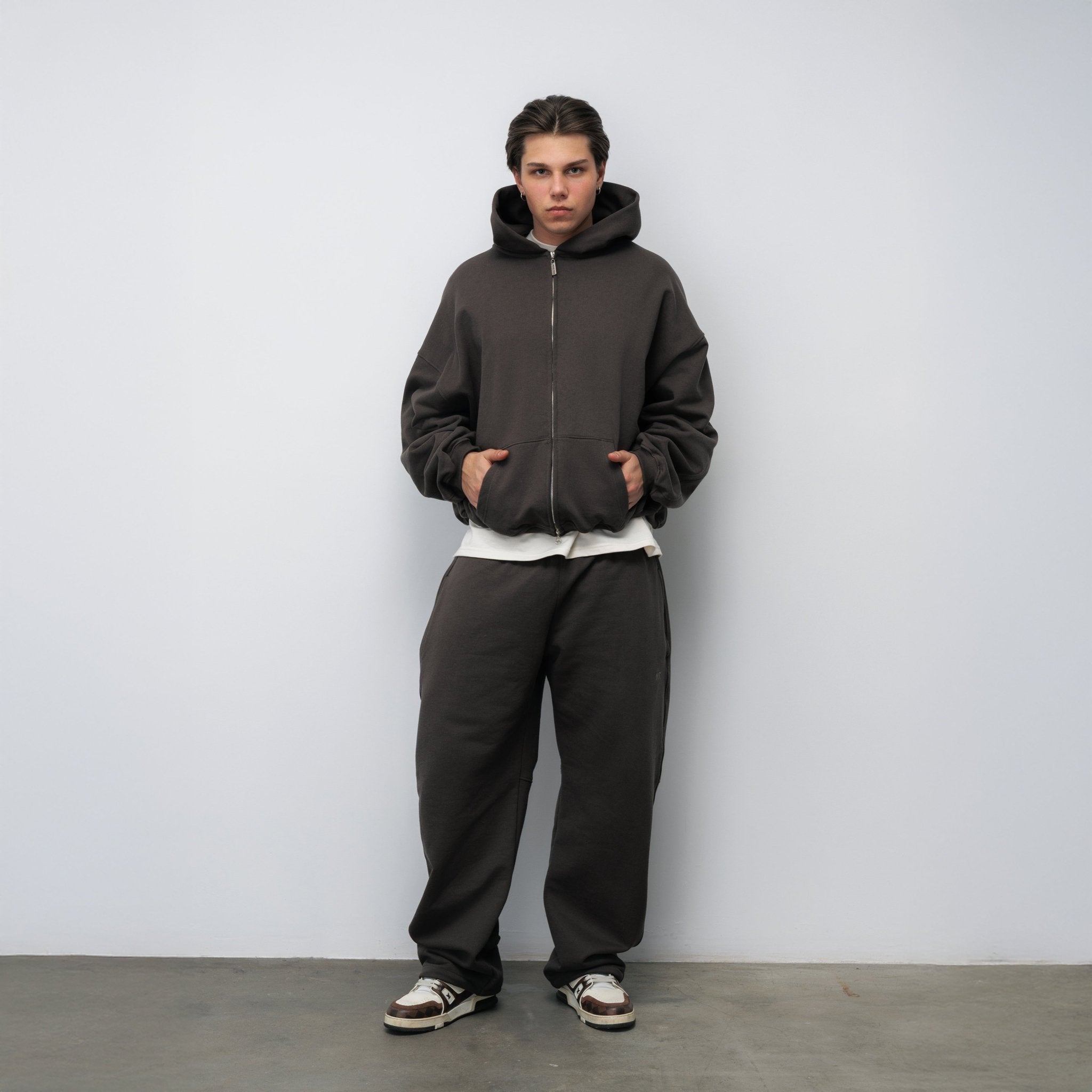 BLUZA ZIP FLUFFY ESPRESSO - Nous Tous