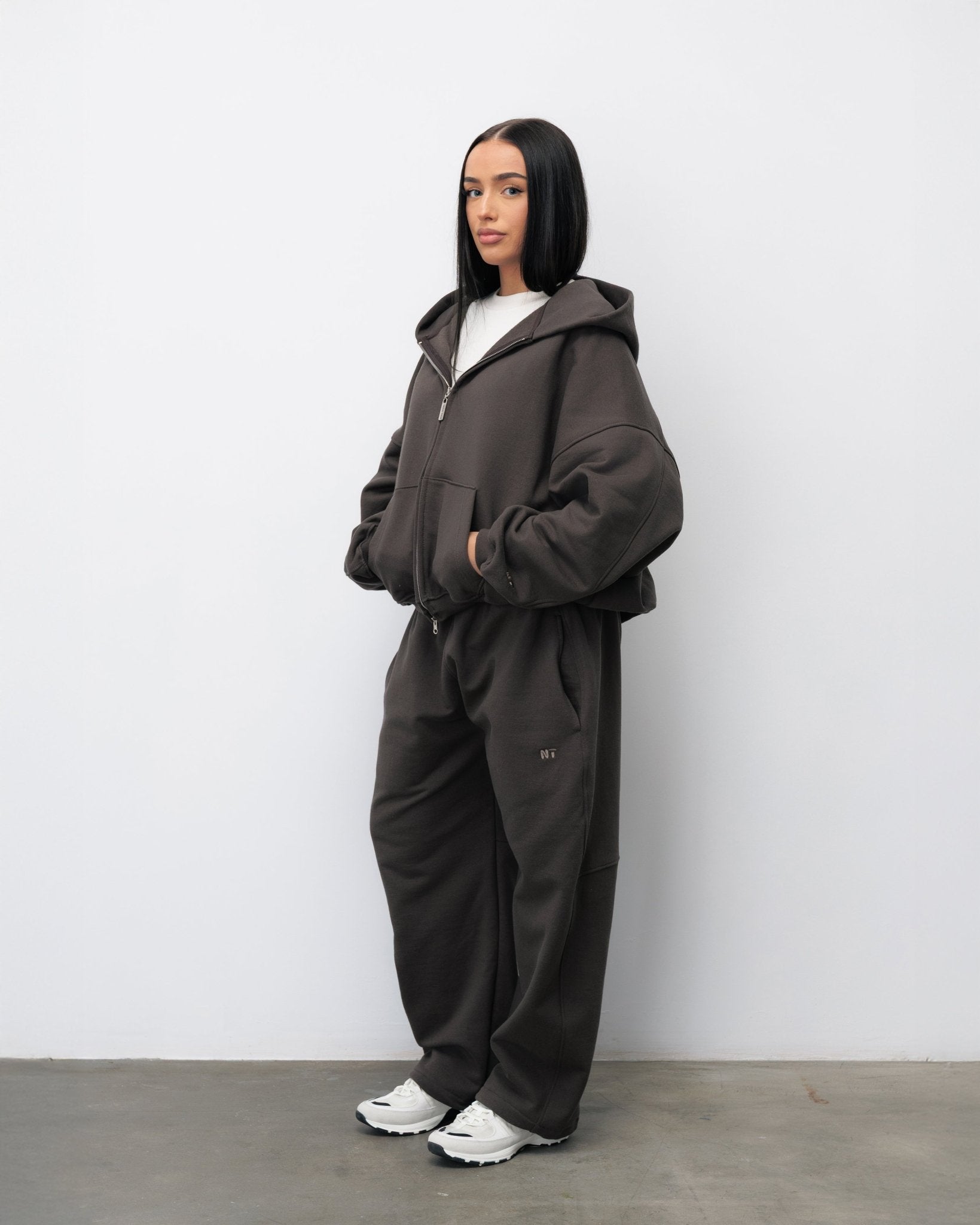 BLUZA ZIP FLUFFY ESPRESSO - Nous Tous