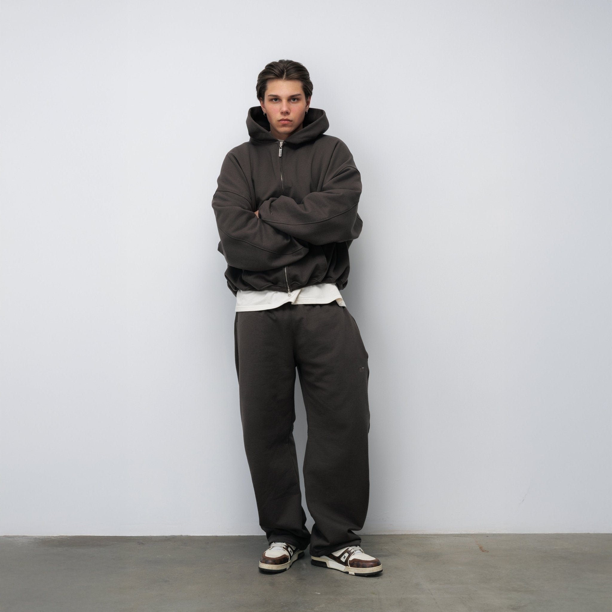 BLUZA ZIP FLUFFY ESPRESSO - Nous Tous