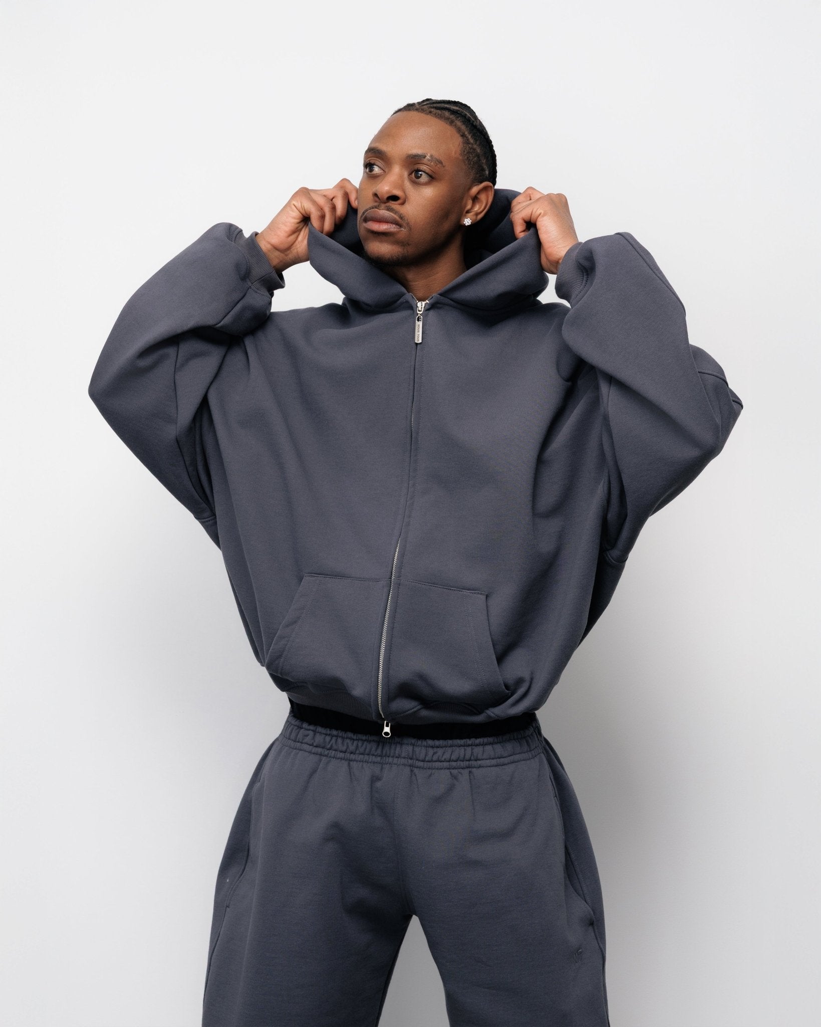 BLUZA ZIP FLUFFY ONYX - Nous Tous