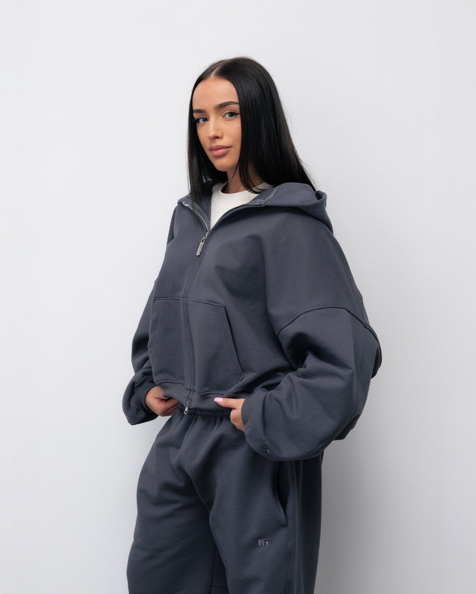 BLUZA ZIP FLUFFY ONYX - Nous Tous