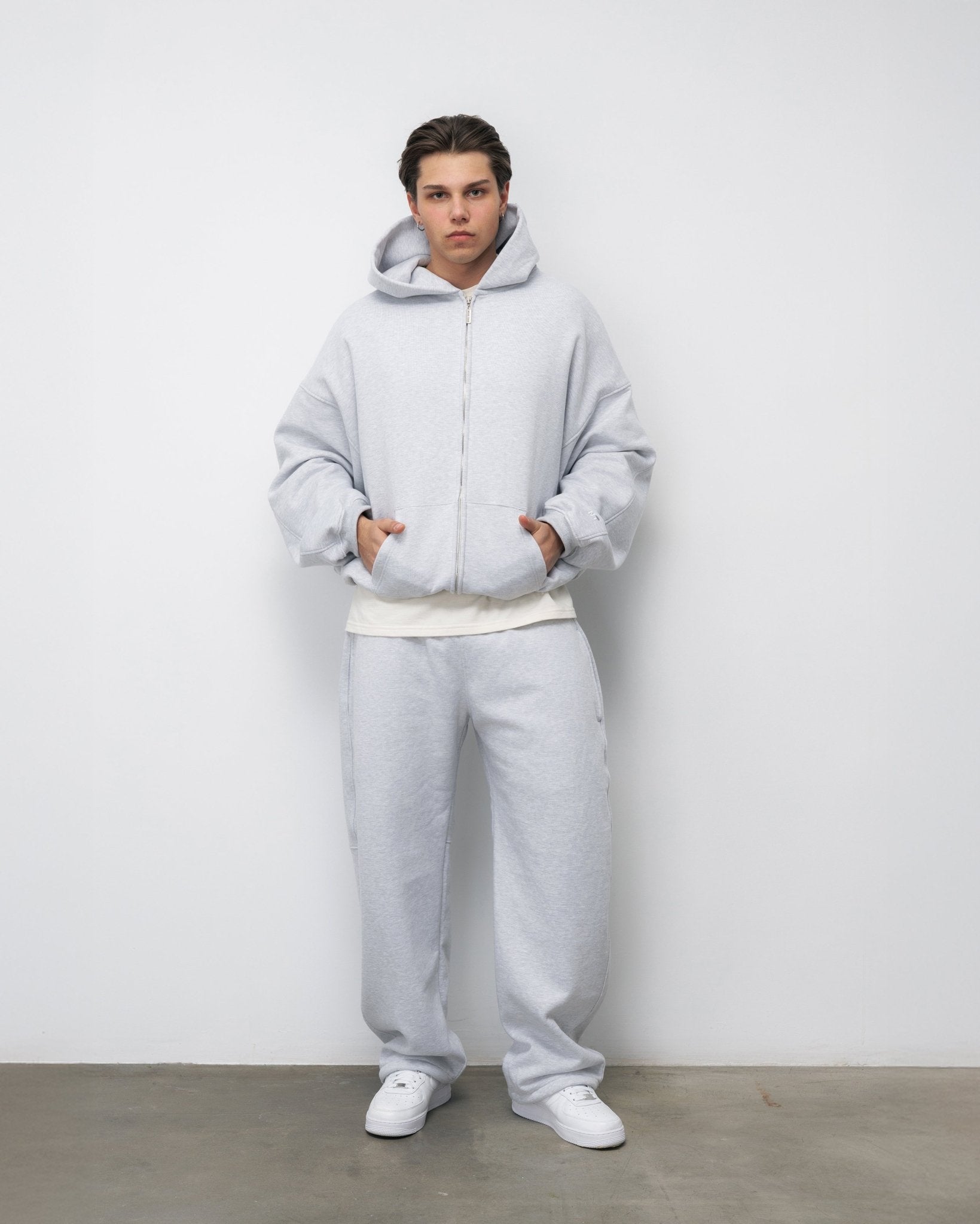 BLUZA ZIP FLUFFY VINTAGE GREY - Nous Tous