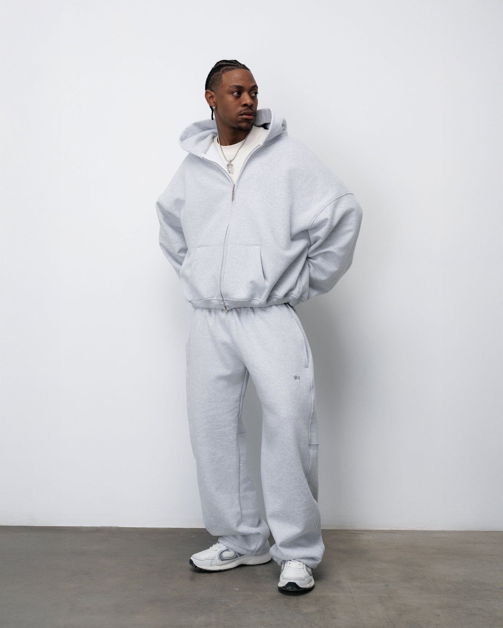 BLUZA ZIP FLUFFY VINTAGE GREY - Nous Tous