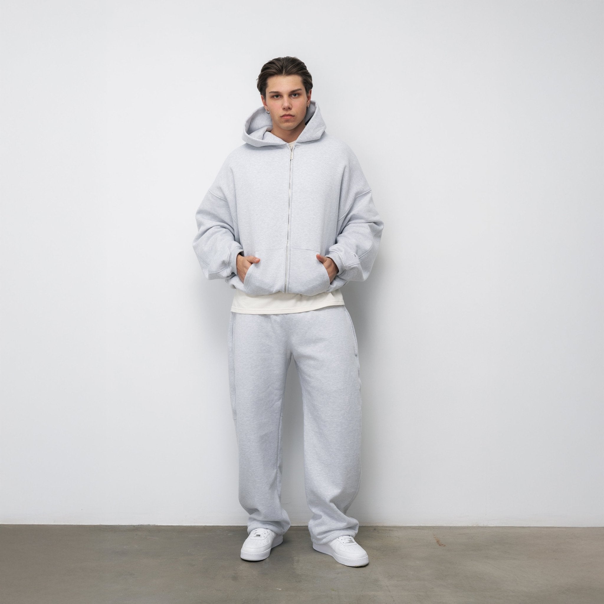 BLUZA ZIP FLUFFY VINTAGE GREY - Nous Tous