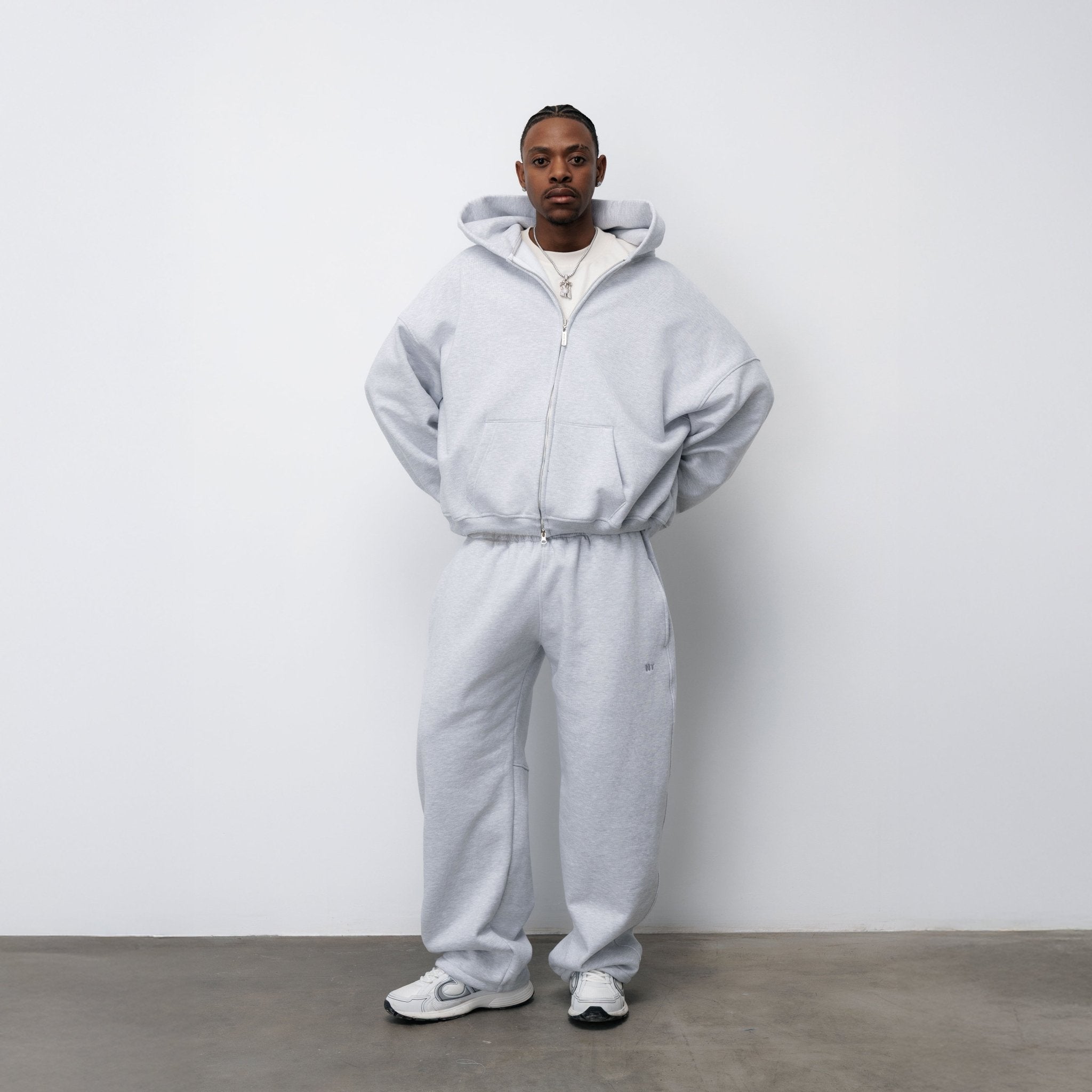 BLUZA ZIP FLUFFY VINTAGE GREY - Nous Tous