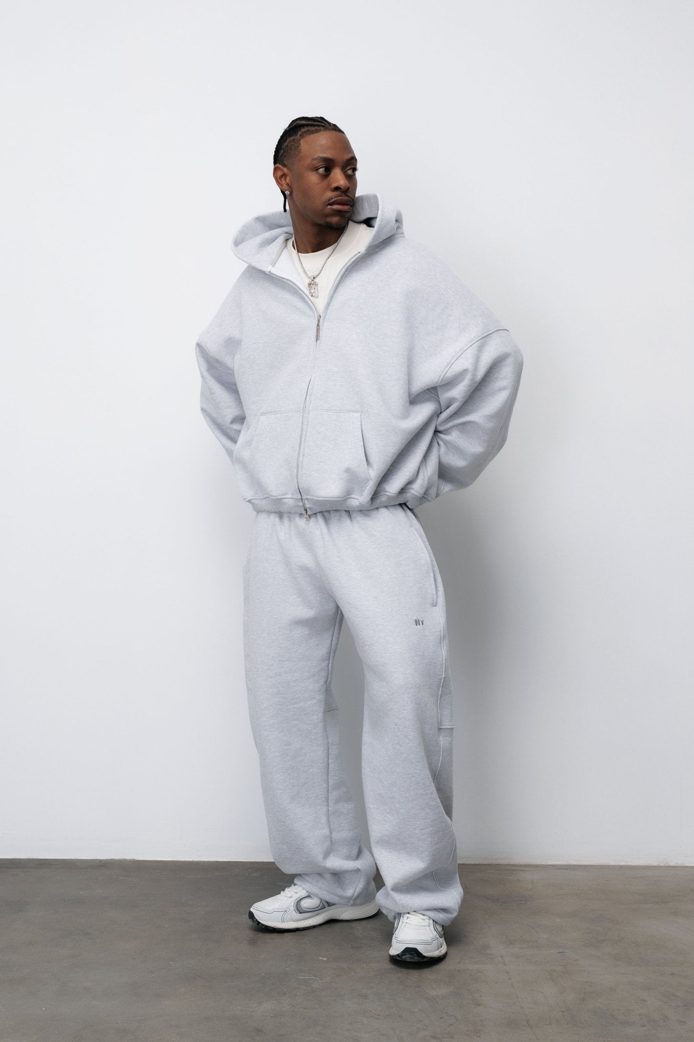 BLUZA ZIP FLUFFY VINTAGE GREY - Nous Tous