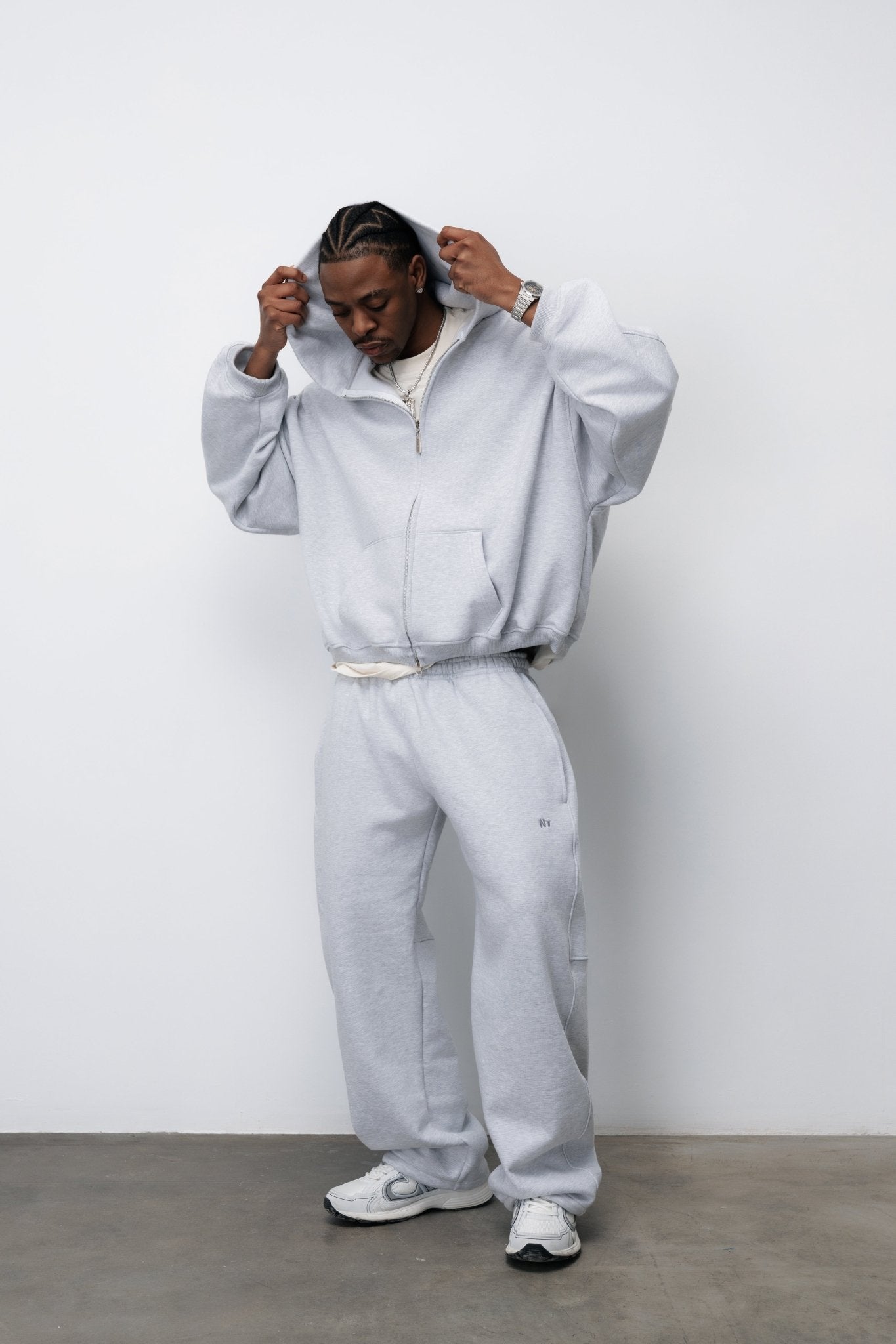 BLUZA ZIP FLUFFY VINTAGE GREY - Nous Tous