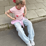 CROP-TOP HEARTS PINK