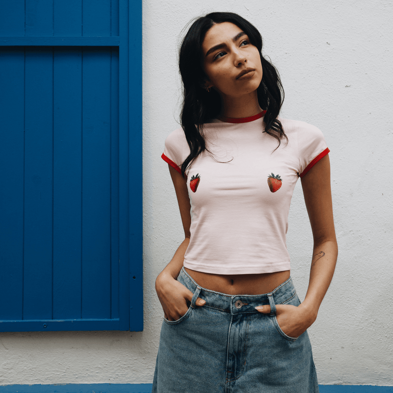 CROP - TOP STRAWBERRY PINK - Nous Tous