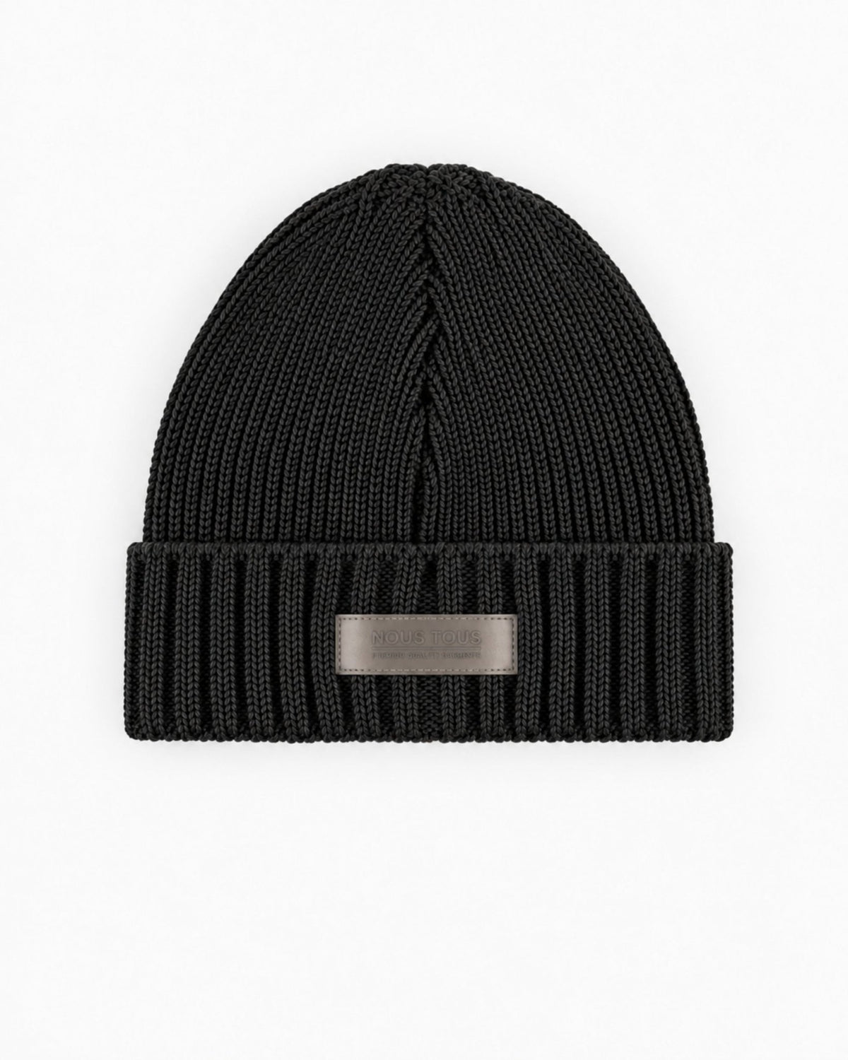 CZAPKA BEANIE Z WEŁNY MERINO CZARNY - Nous Tous