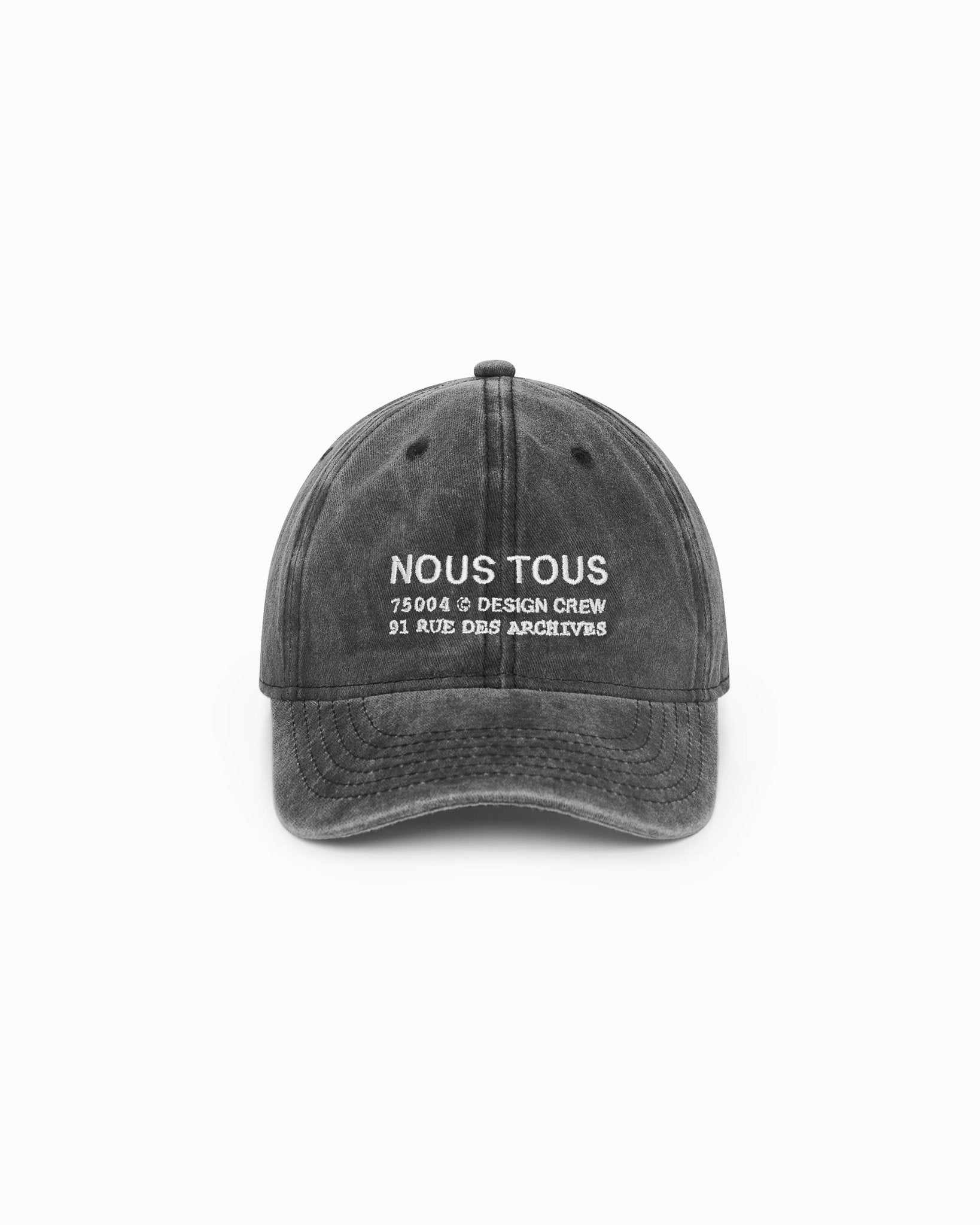 Czapka z daszkiem NOUS TOUS DESIGN CREW WASHED BLACK - Nous Tous